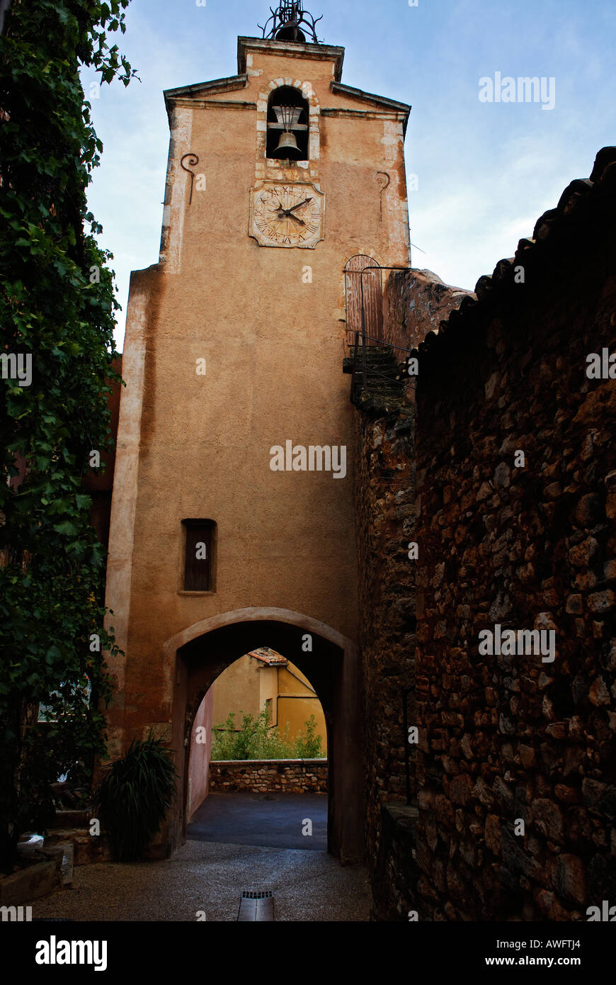 Clock tower in roussillon france hi-res stock photography and images ...