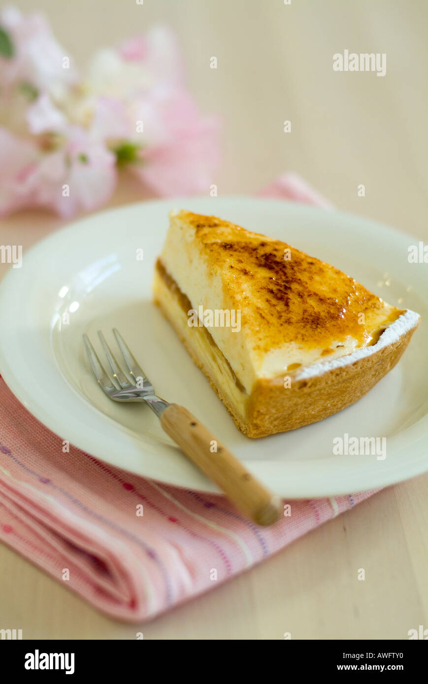 Chiboust cake on plate Stock Photo