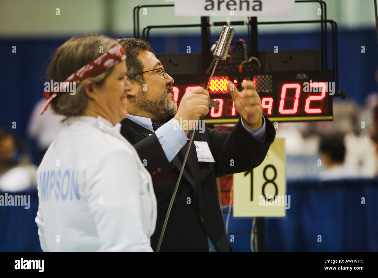 SPORTS Fencing competition male referee test epee weapon of female