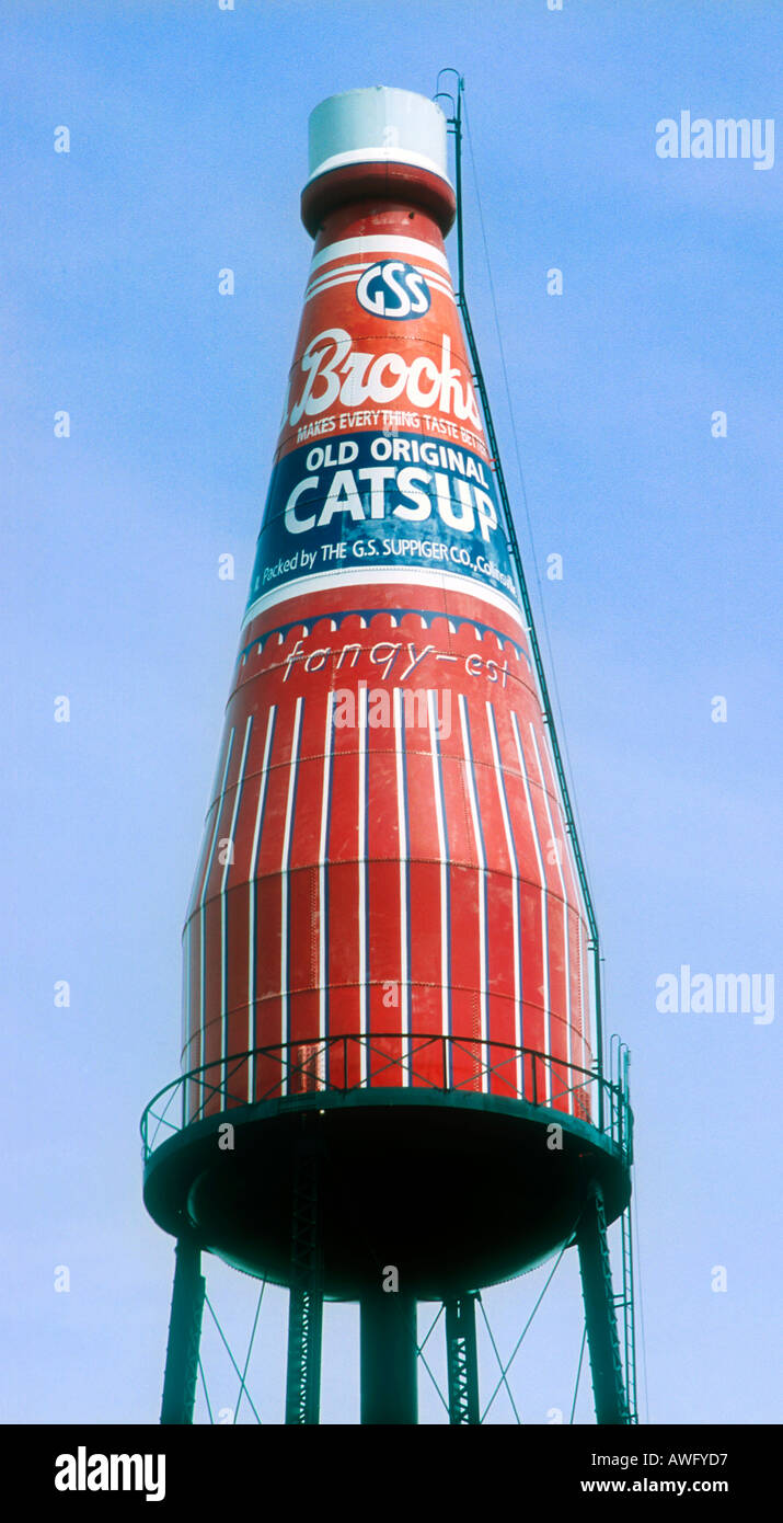 Worlds Largest Ketchup Bottle in Collinsville Illinois Stock Photo