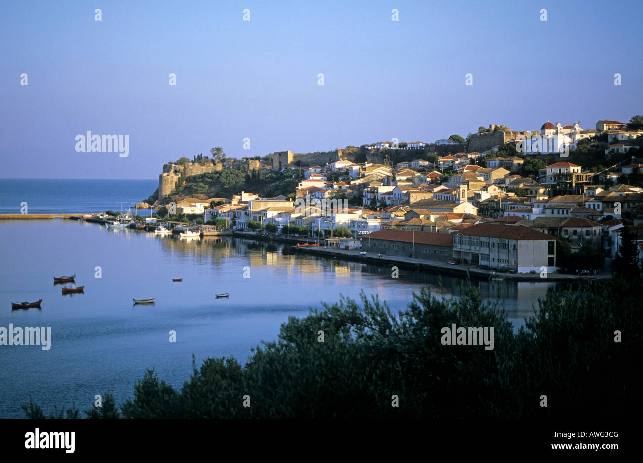 greece peloponnese koroni a view of the town and fortress Stock Photo ...