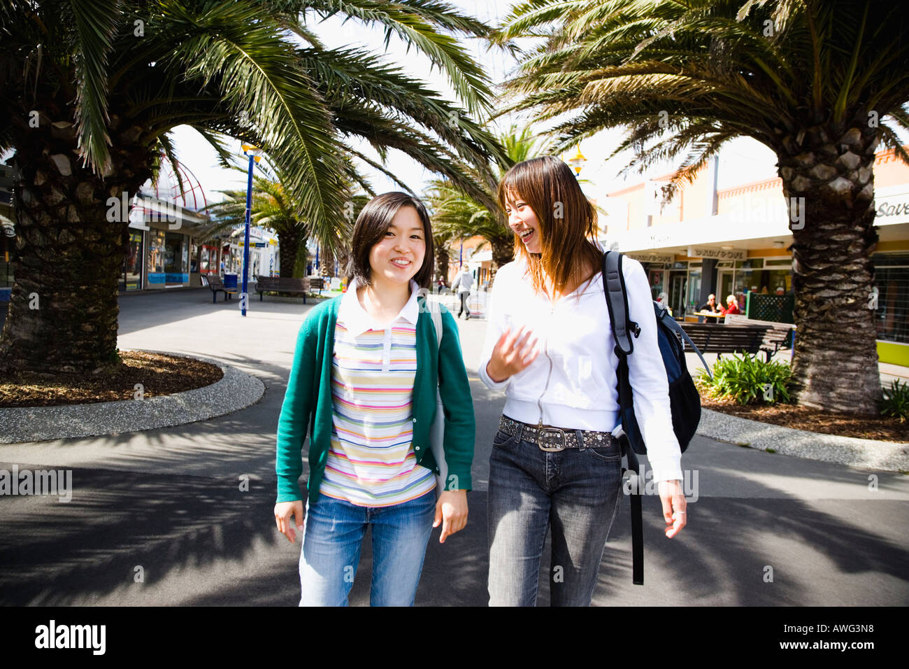 Two women talking outdoors in hi-res stock photography and images - Alamy