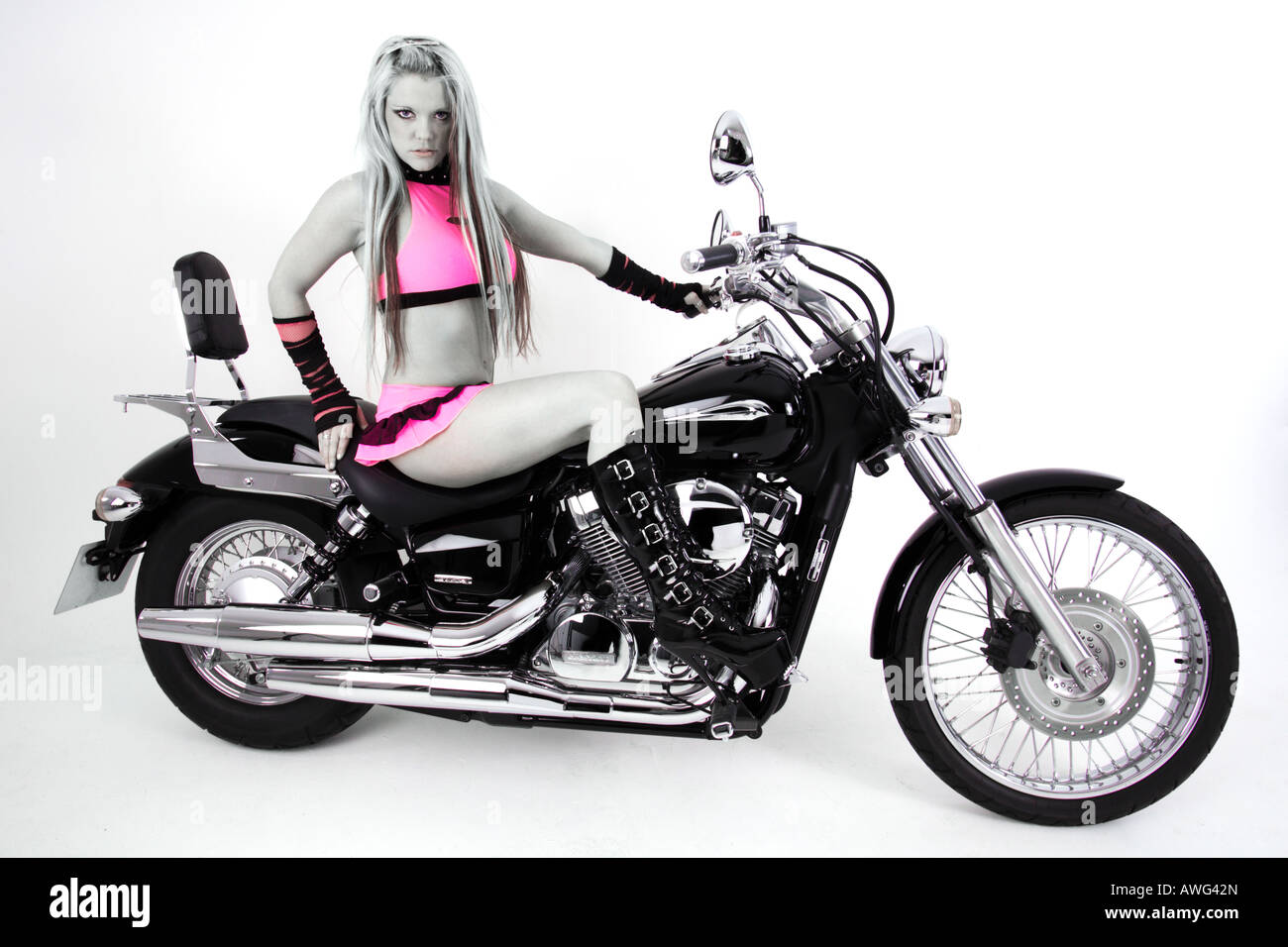 Sexy biker Stock Photo