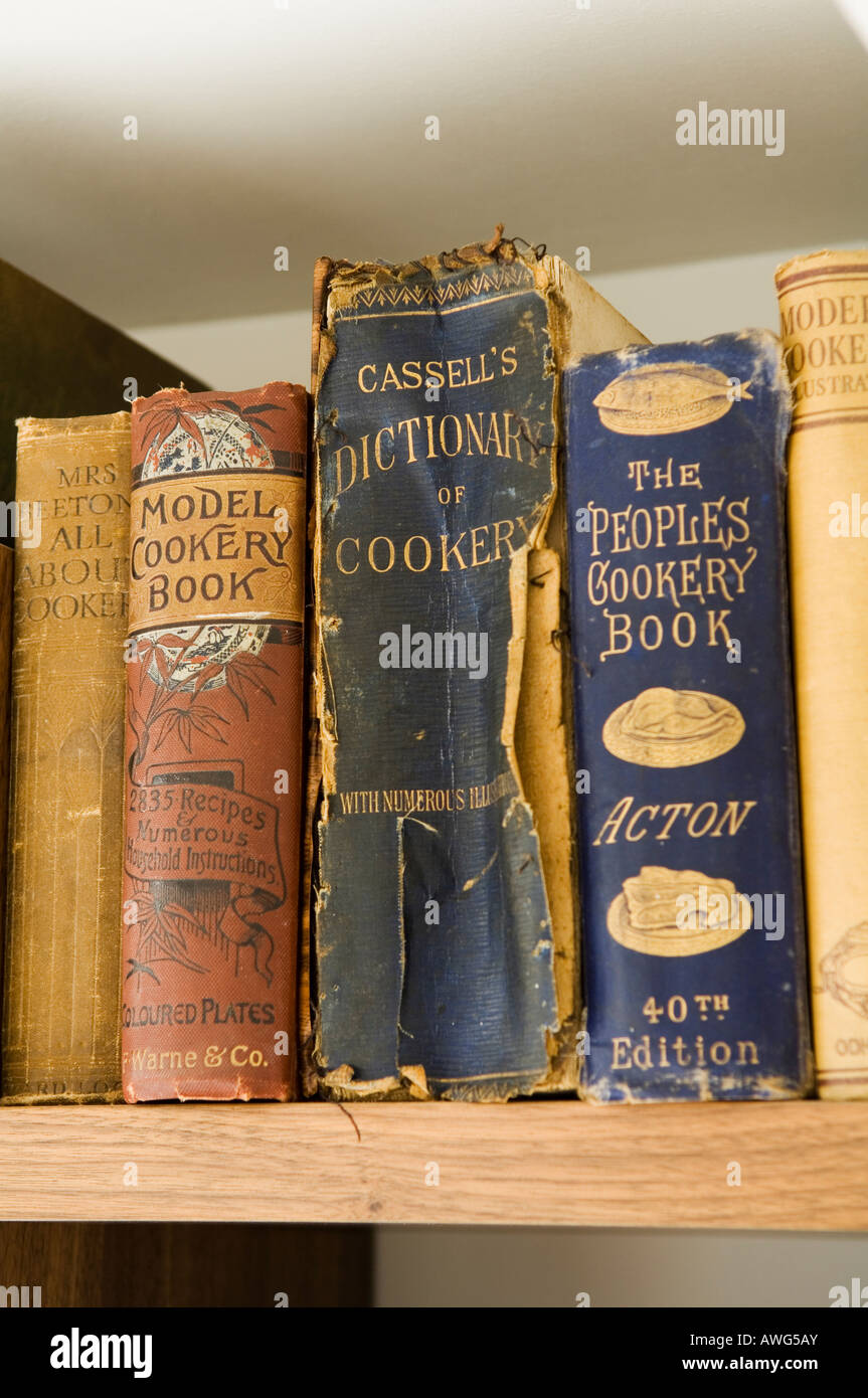 detail-of-antique-recipe-books-in-the-home-of-a-well-known-london-chef