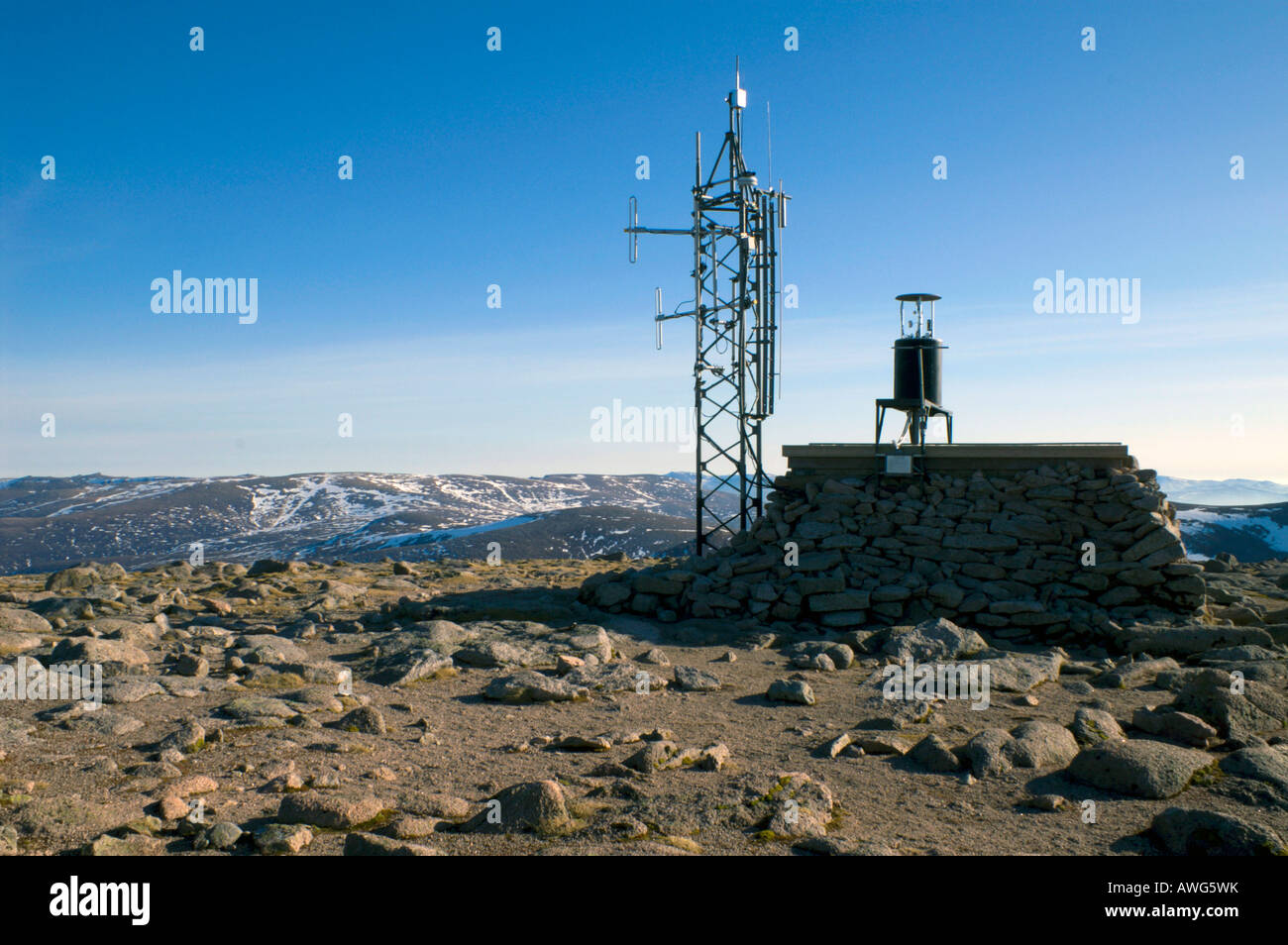 Weather Station on Cairngorm Summit Stock Photo