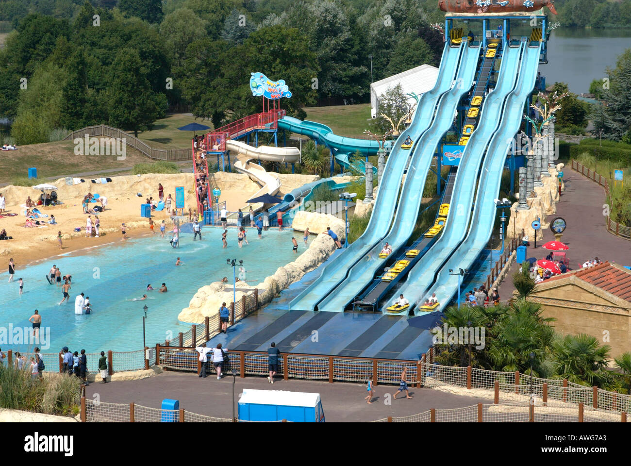 Water Slides at Thorpe Park, Surrey, UK Stock Photo 3065762 Alamy