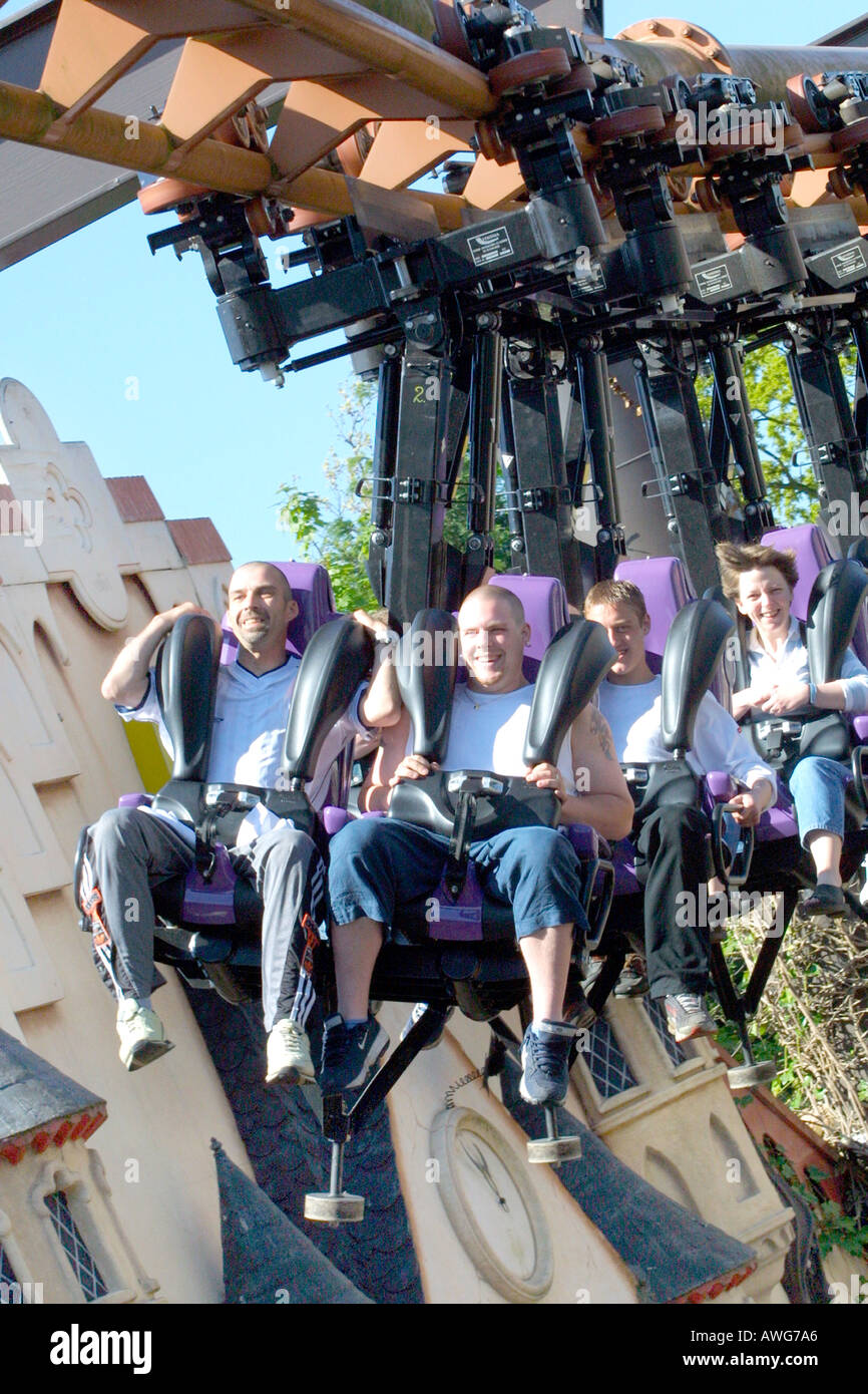 Vampire roller coaster ride at Chessington World of Adventures, Surrey, United Kingdom Stock Photo