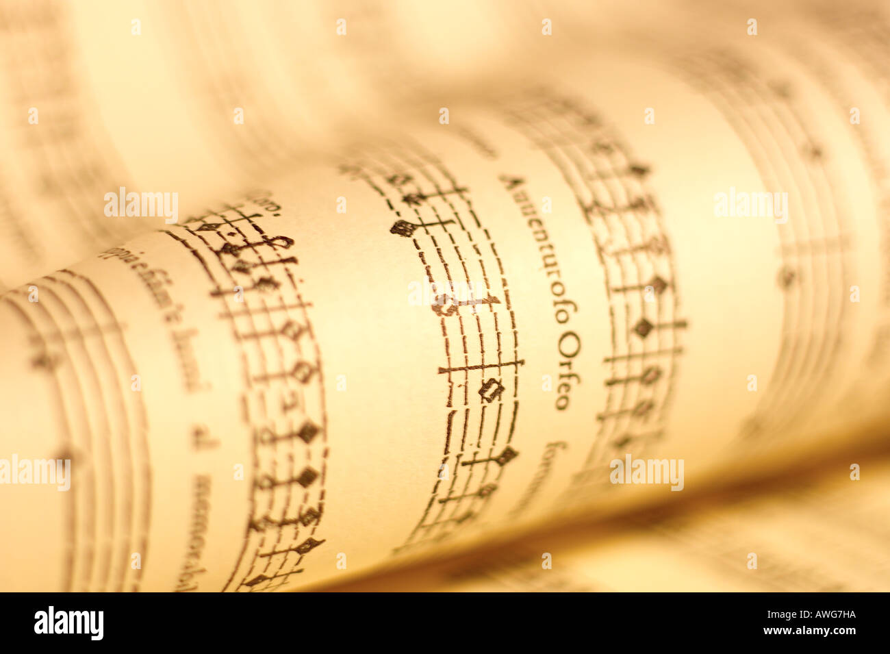 CLOSE UP STUDIO SHOT OF SHEET MUSIC Stock Photo - Alamy