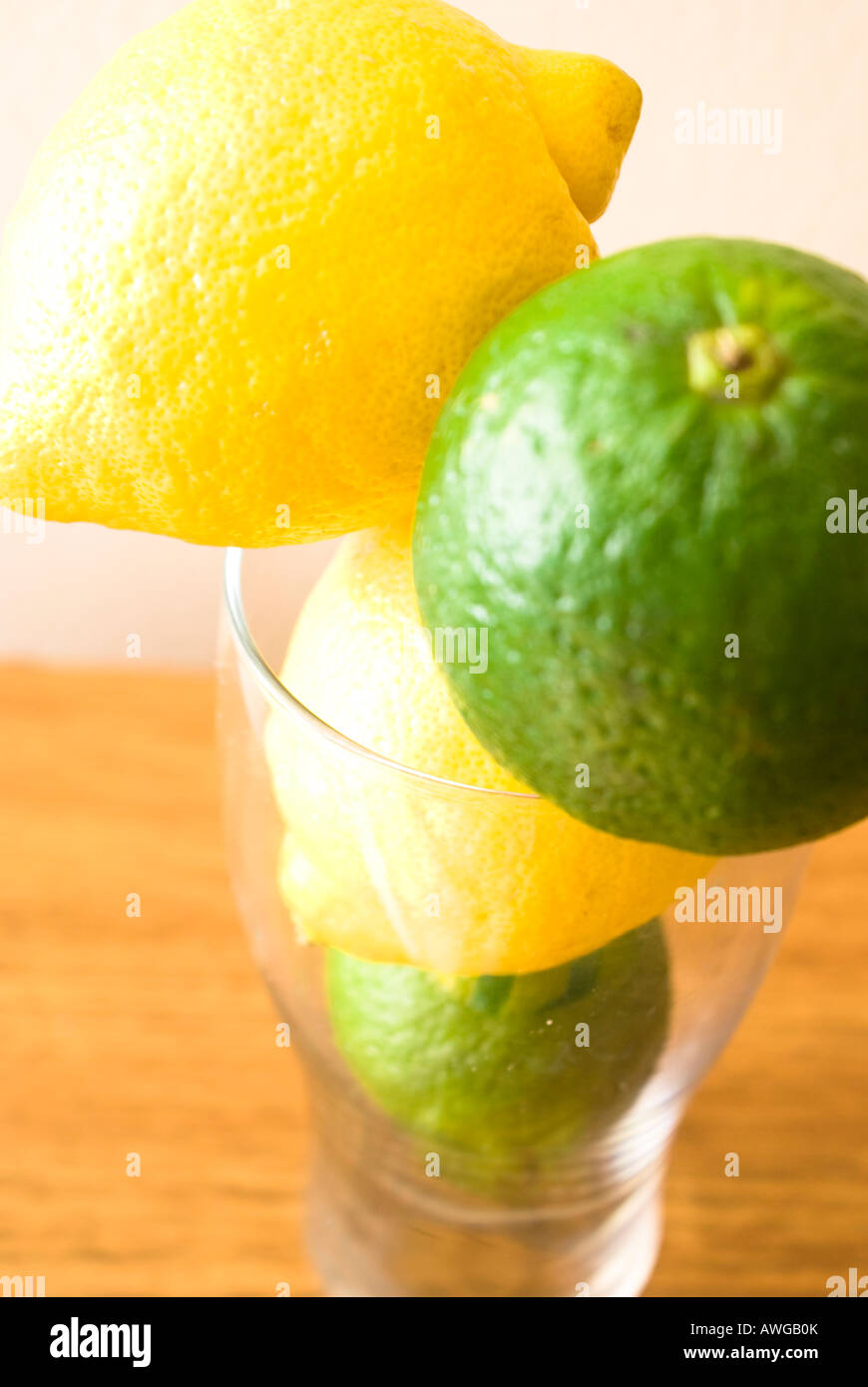 Lemons and Limes in Glass Stock Photo Alamy