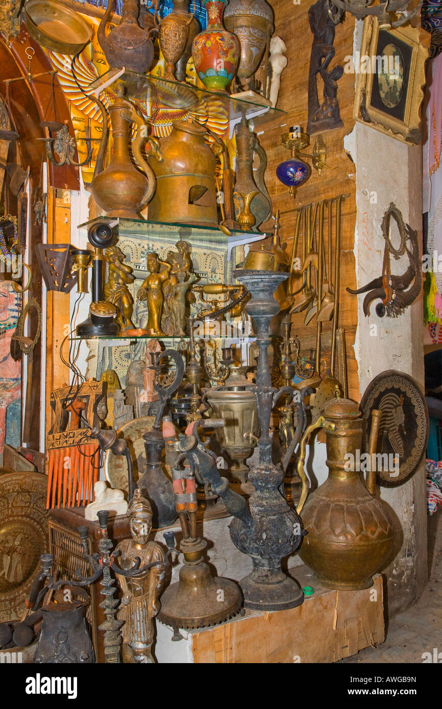 selection if items for sale in a market stall in Souk Naama Bay Sharm el Sheikh Egypt Stock Photo