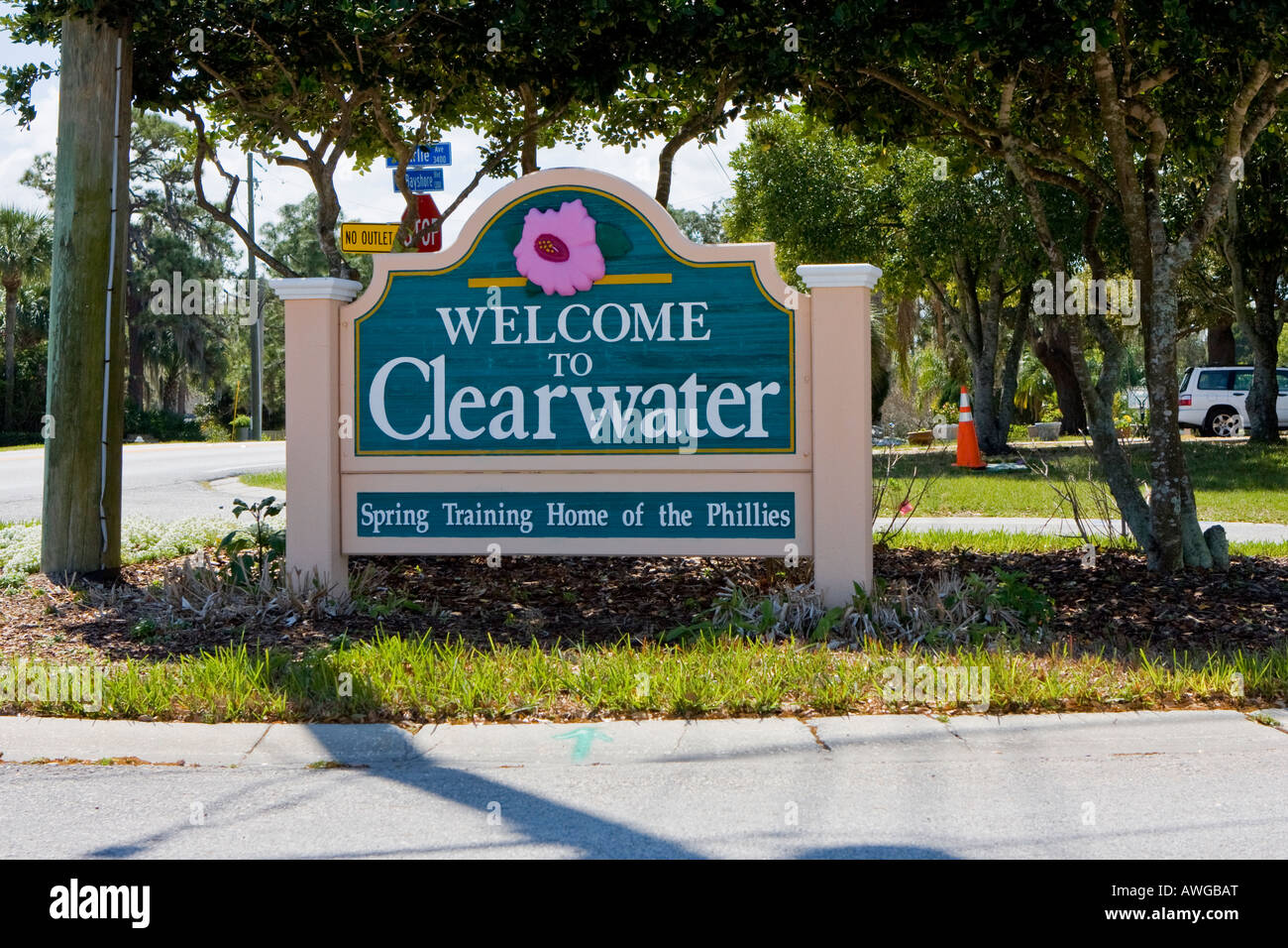 to Clearwater Florida Sign Stock Photo Alamy