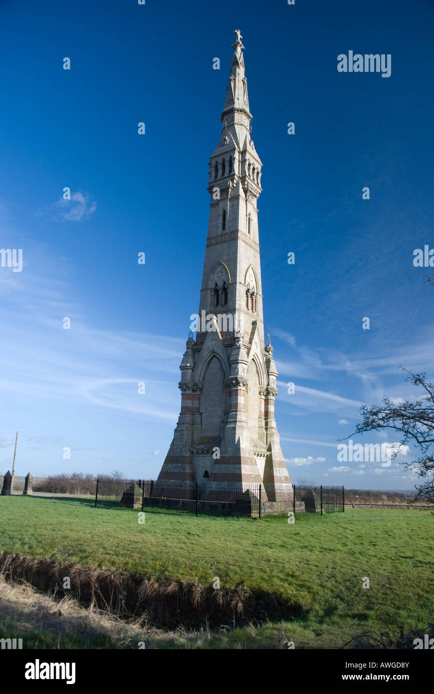 Sledmere monument, Garton hill, Yorkshire Wolds. Stock Photo