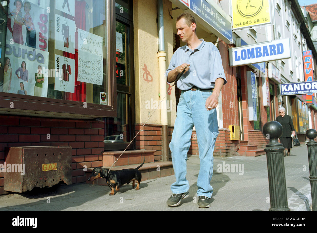 Man with his dog, Poznan, Poland Stock Photo - Alamy