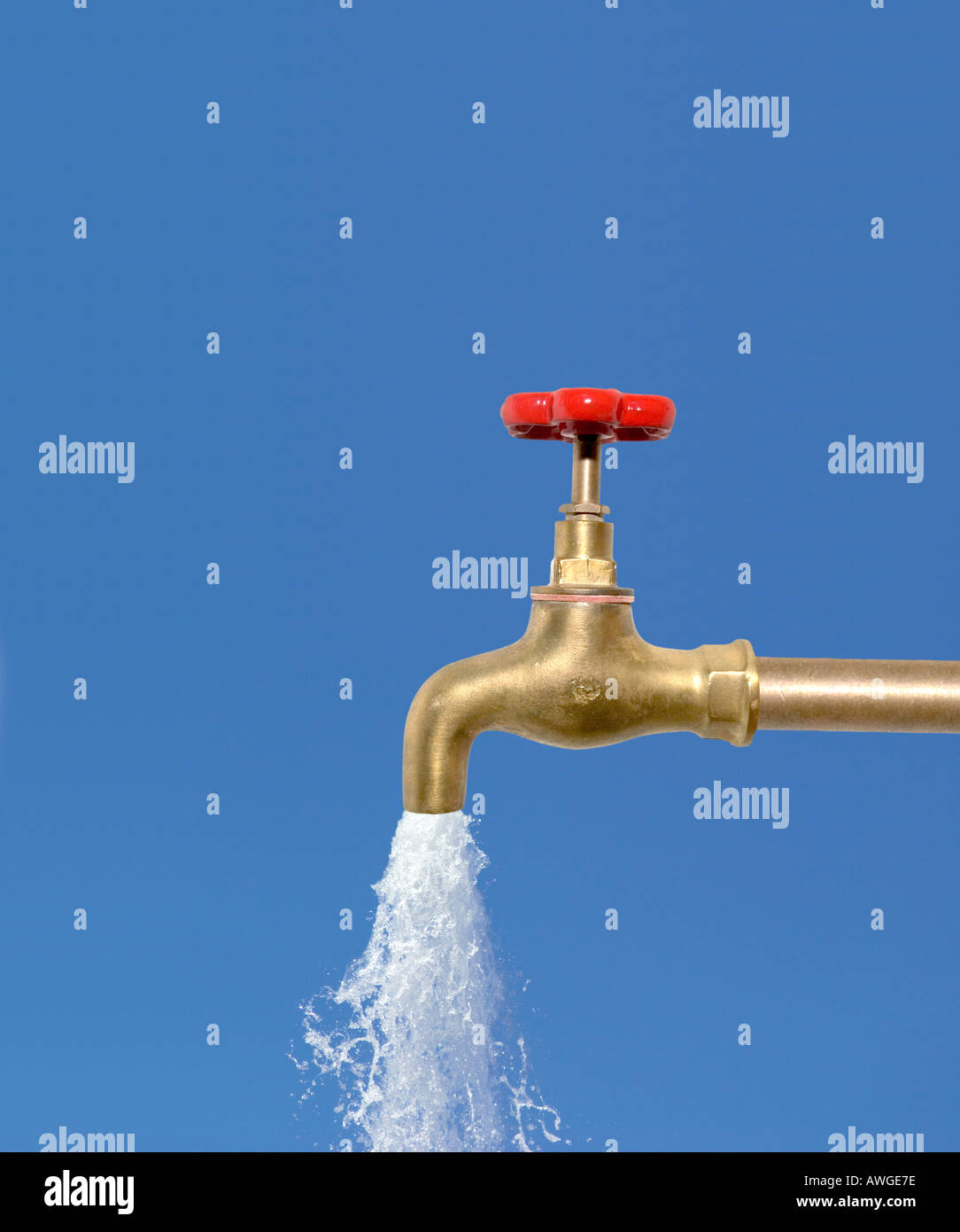 water flowing out of a tap digital composite Stock Photo