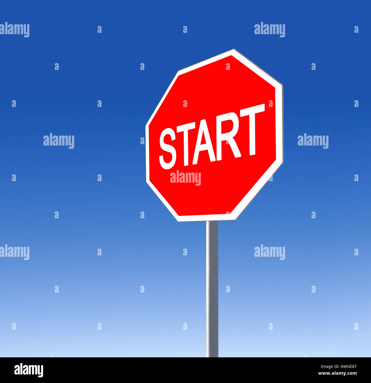 start sign digital composite stop startup company setting up foundation ...