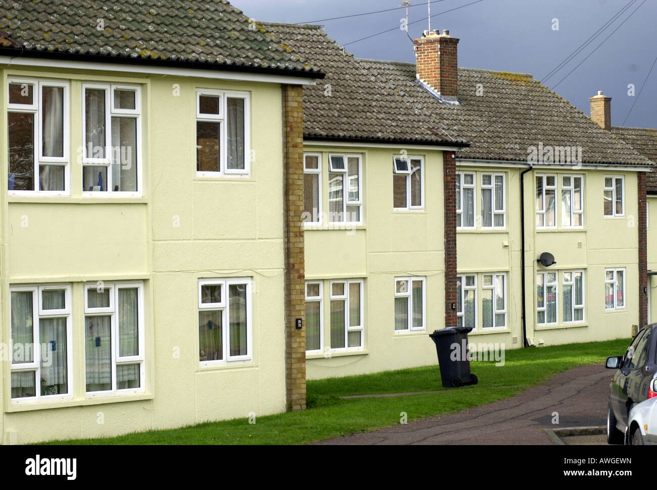 Council housing in the West Mill area of Hitchin Stock Photo Alamy
