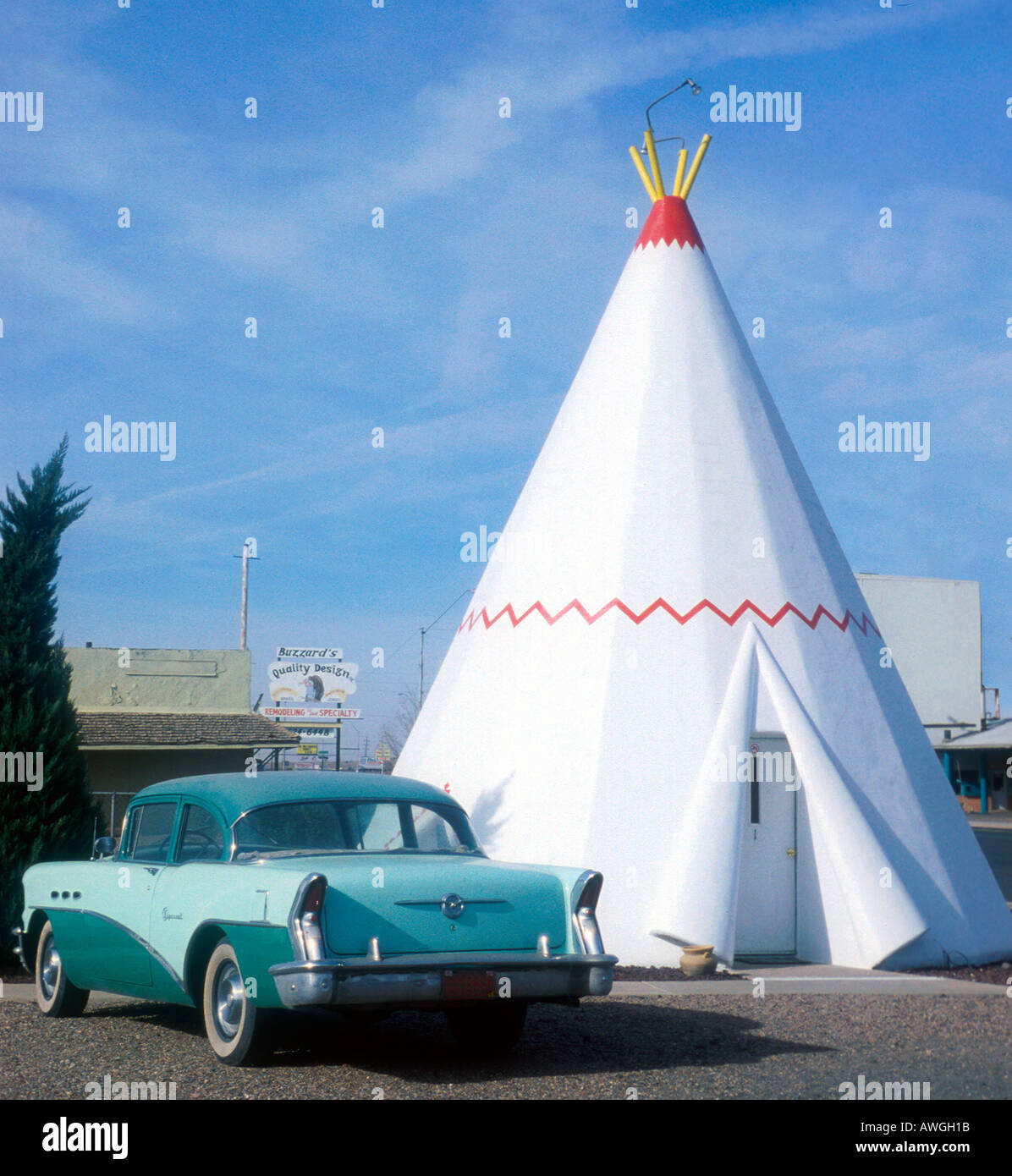 Wigwam Motel located on old Route 66 in Holbrook Arizona features individual cement teepee