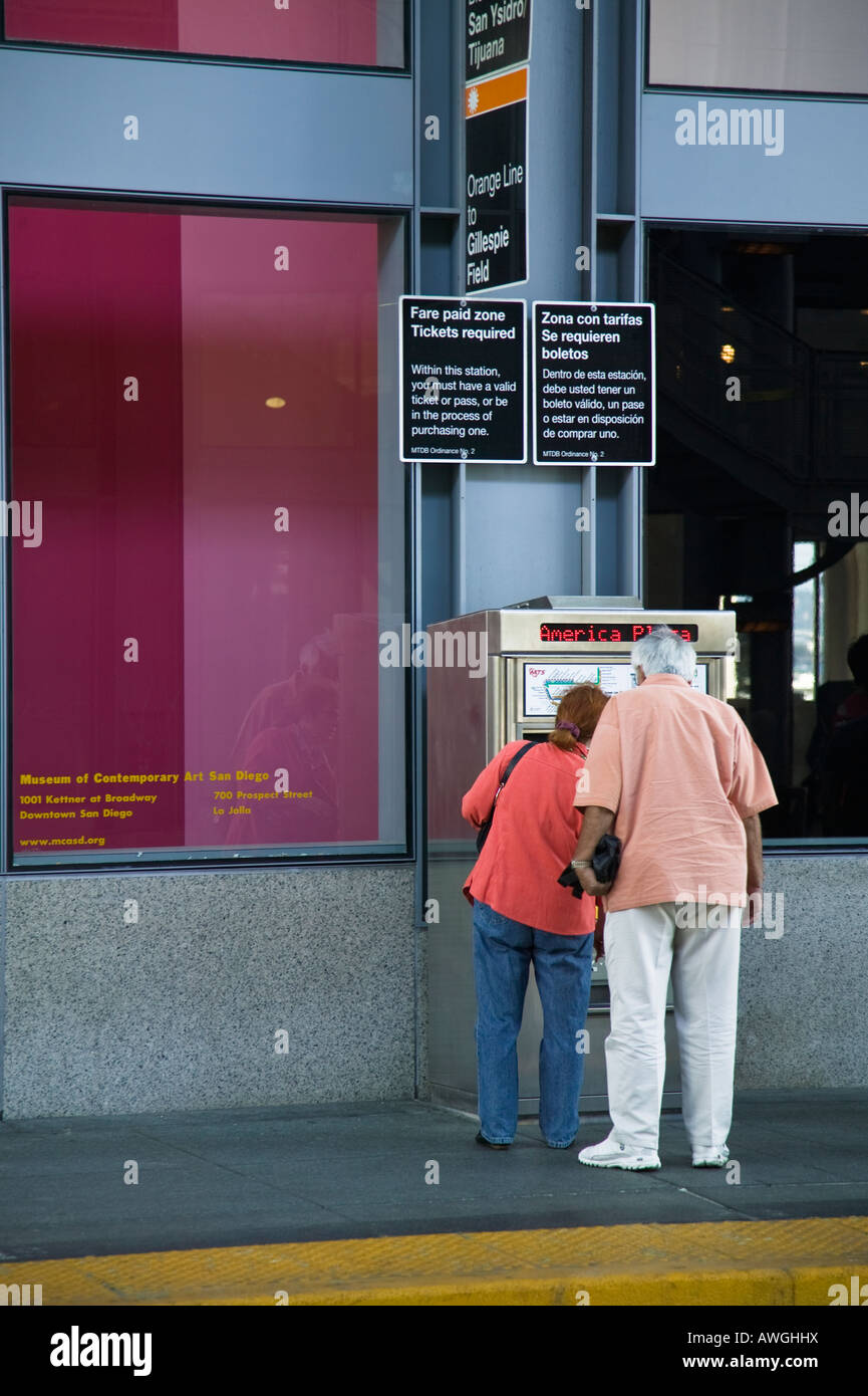 Ticket machine for MTS Trolley train San Diego, California, USA Stock