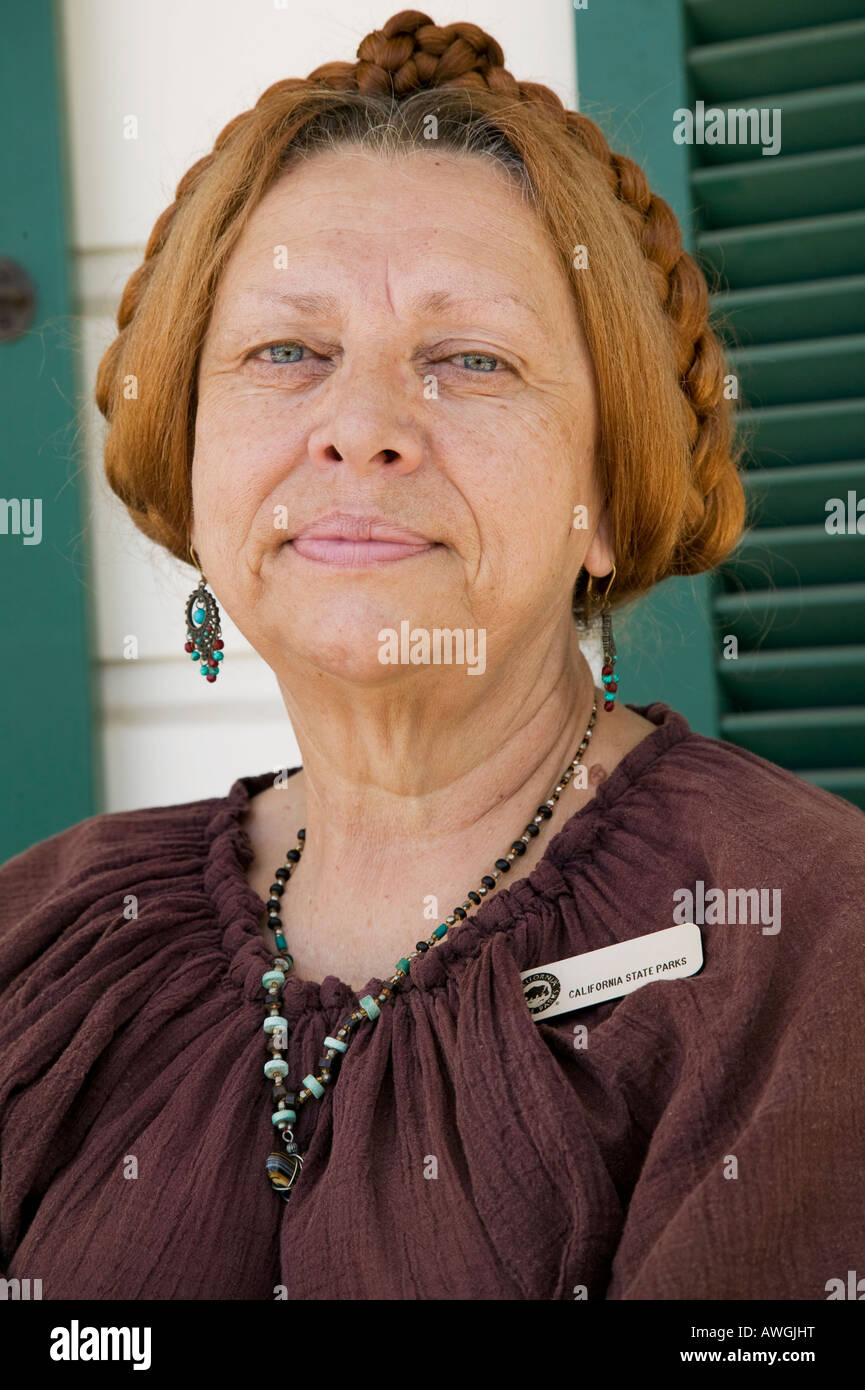 Attendant at McCoy House Old Town State Historic Park, San Diego, California, USA Stock Photo