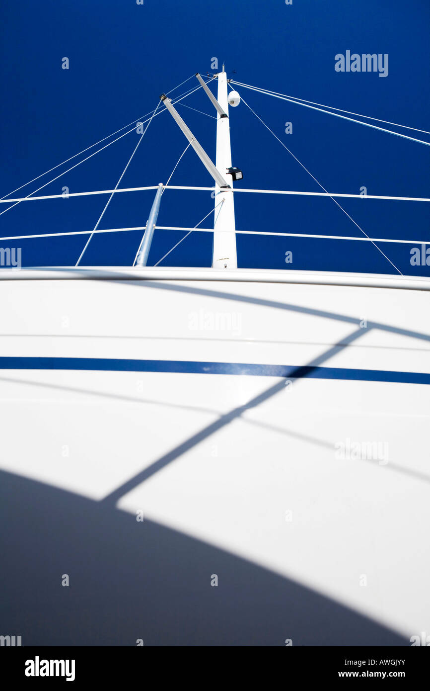 Abstract Yacht against blue Sky Stock Photo Alamy
