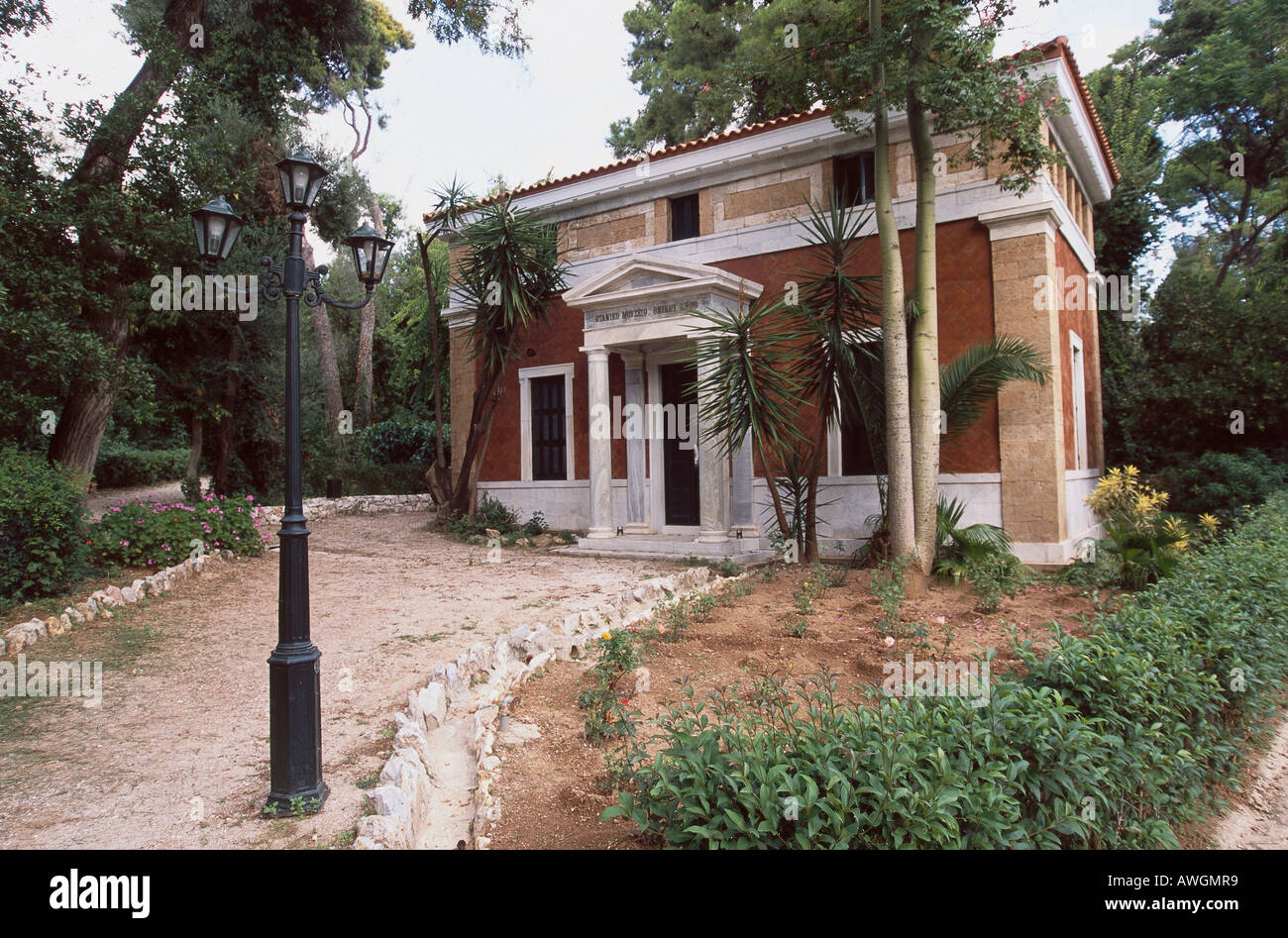 Greece, Athens, National Gardens, designed by Queen Amalia, with Botanical Museum in grounds Stock Photo