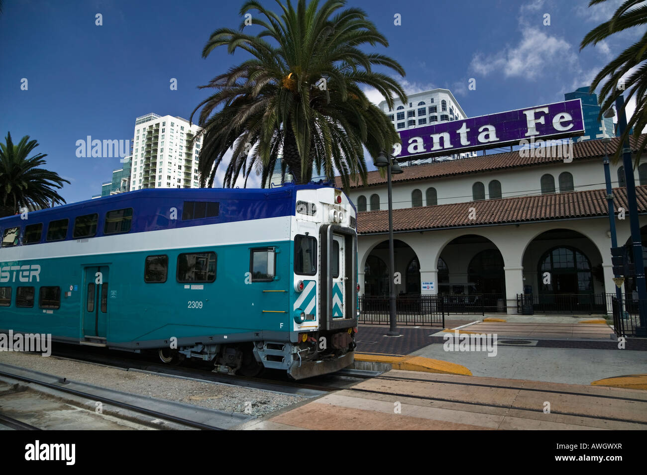 Coaster Train Santa Fe Train Station San Diego, California, USA Stock ...