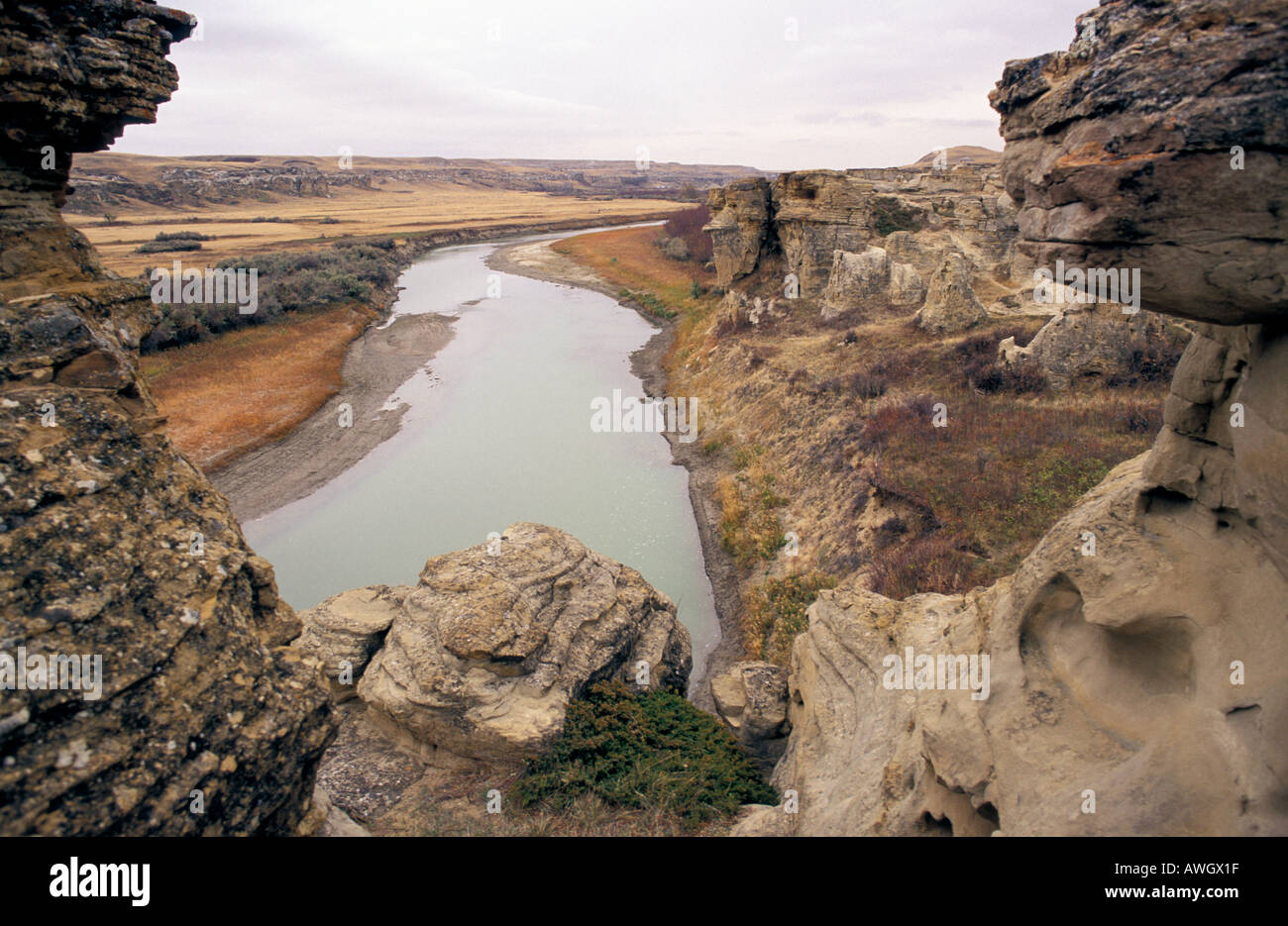 Writing On Stone Provincial Park Alberta Canada with the Milk River