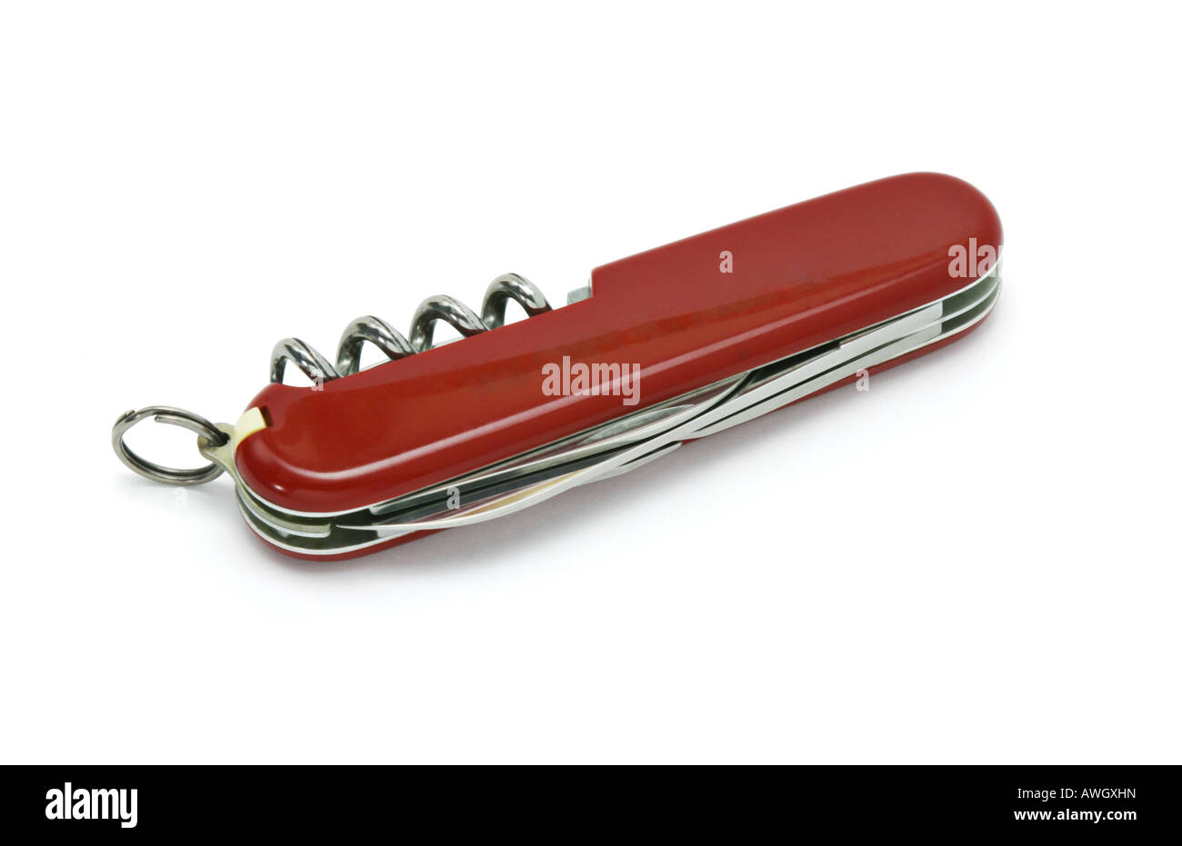 multi purpose pen knife on white background Stock Photo Alamy