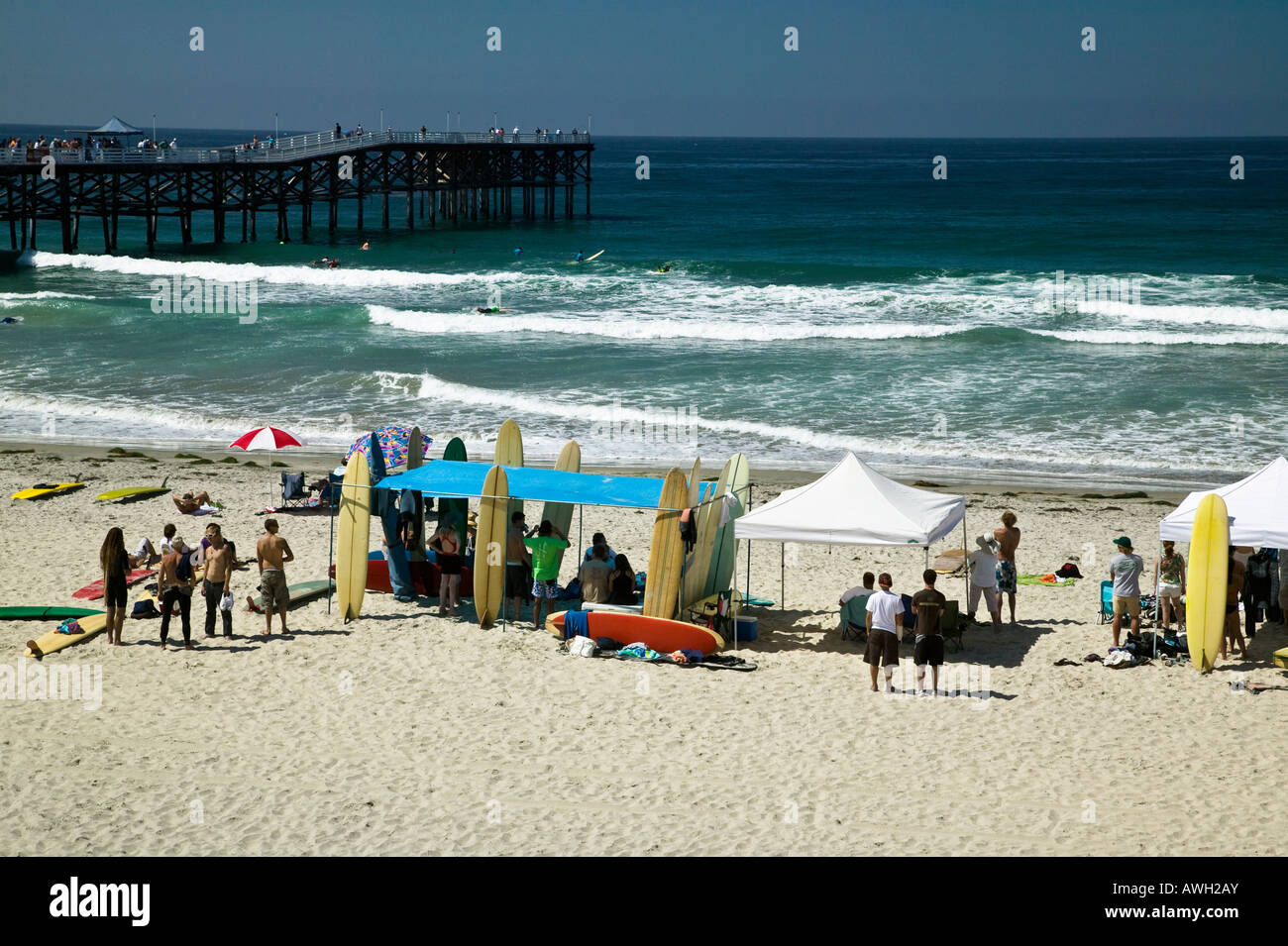 Pacific Beach Tourmaline Surfing Beach Park, San Diego, California, USA Stock Photo