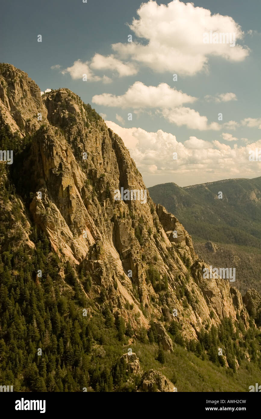 Sandia Mountain and clouds. Stock Photo