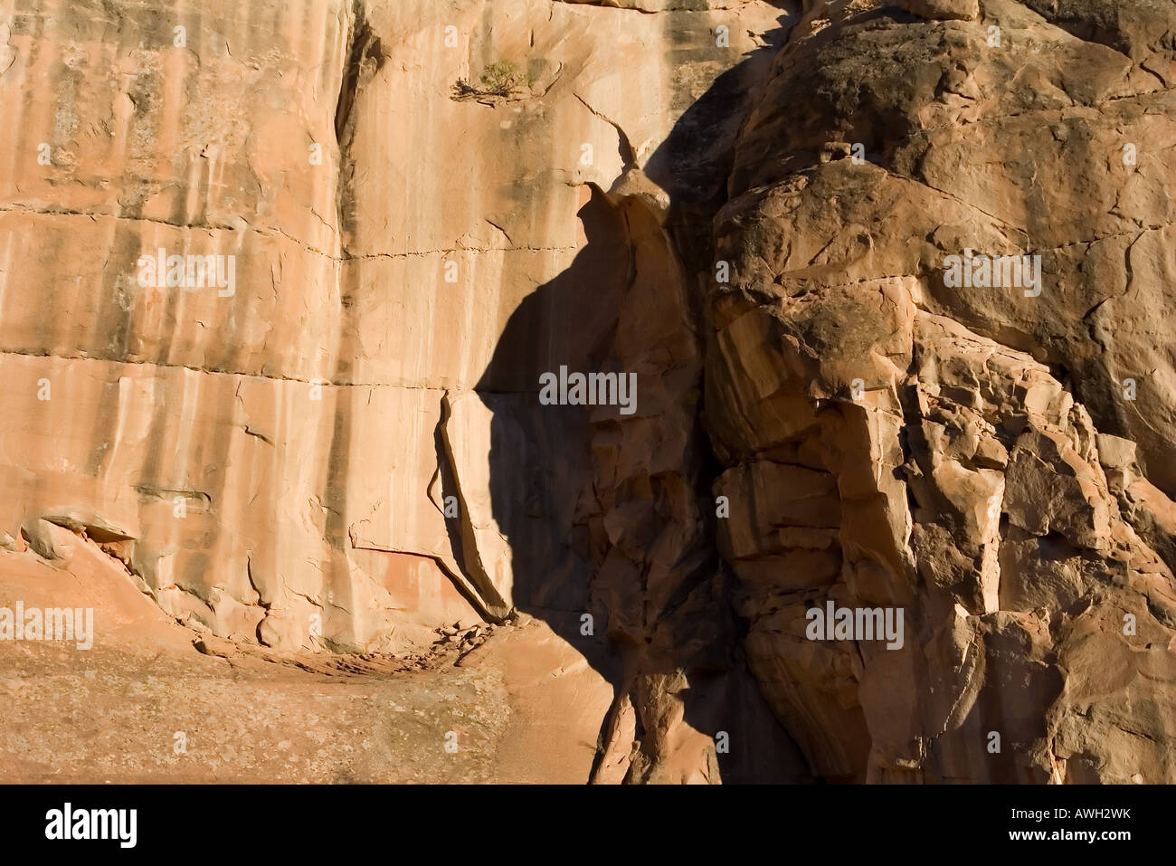 shadow profile of Alfred Hitchcock on a rock wall Stock Photo Alamy