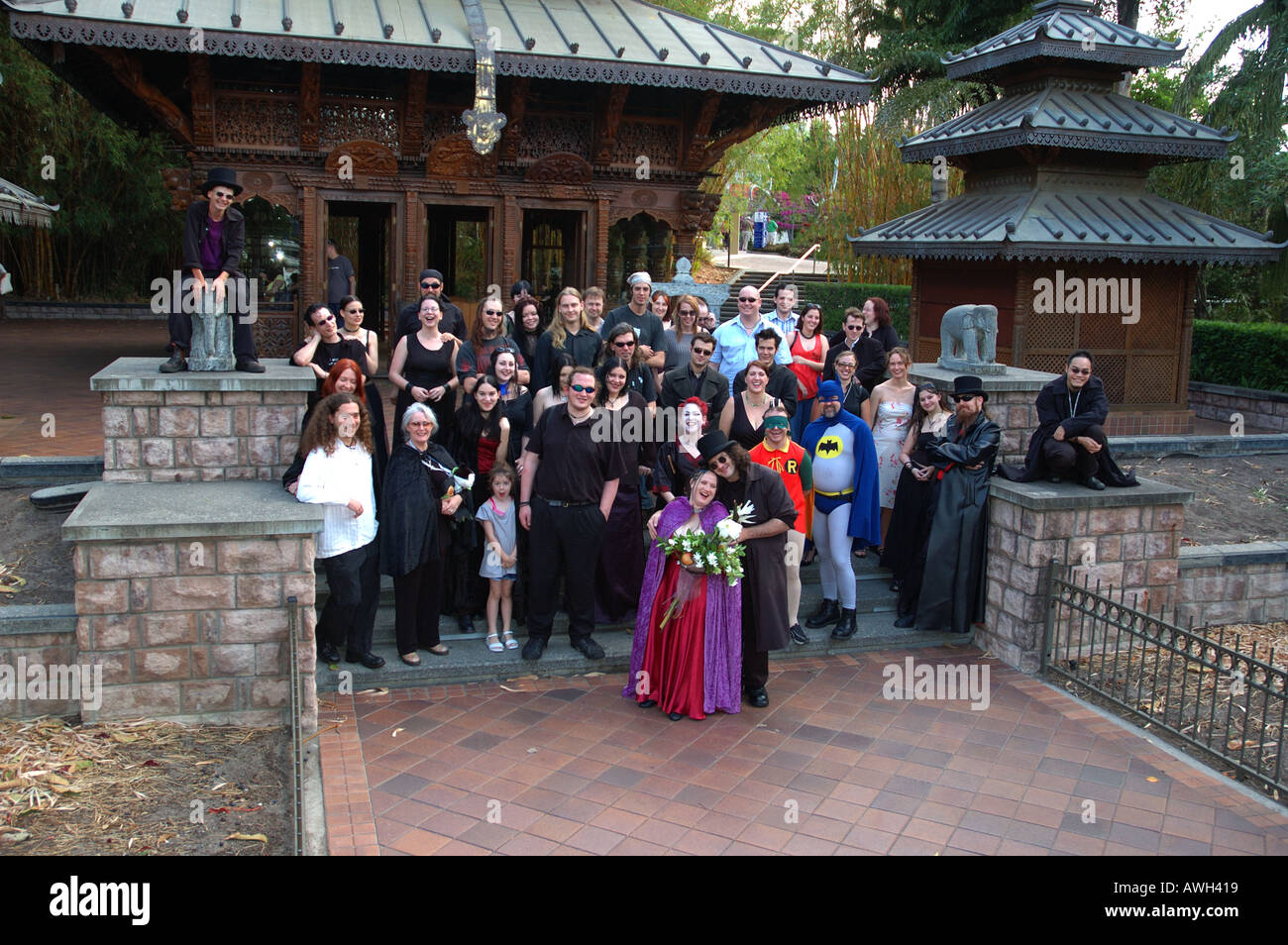 Group Of Goths At Discordian Wedding 7272 Stock Photo Alamy