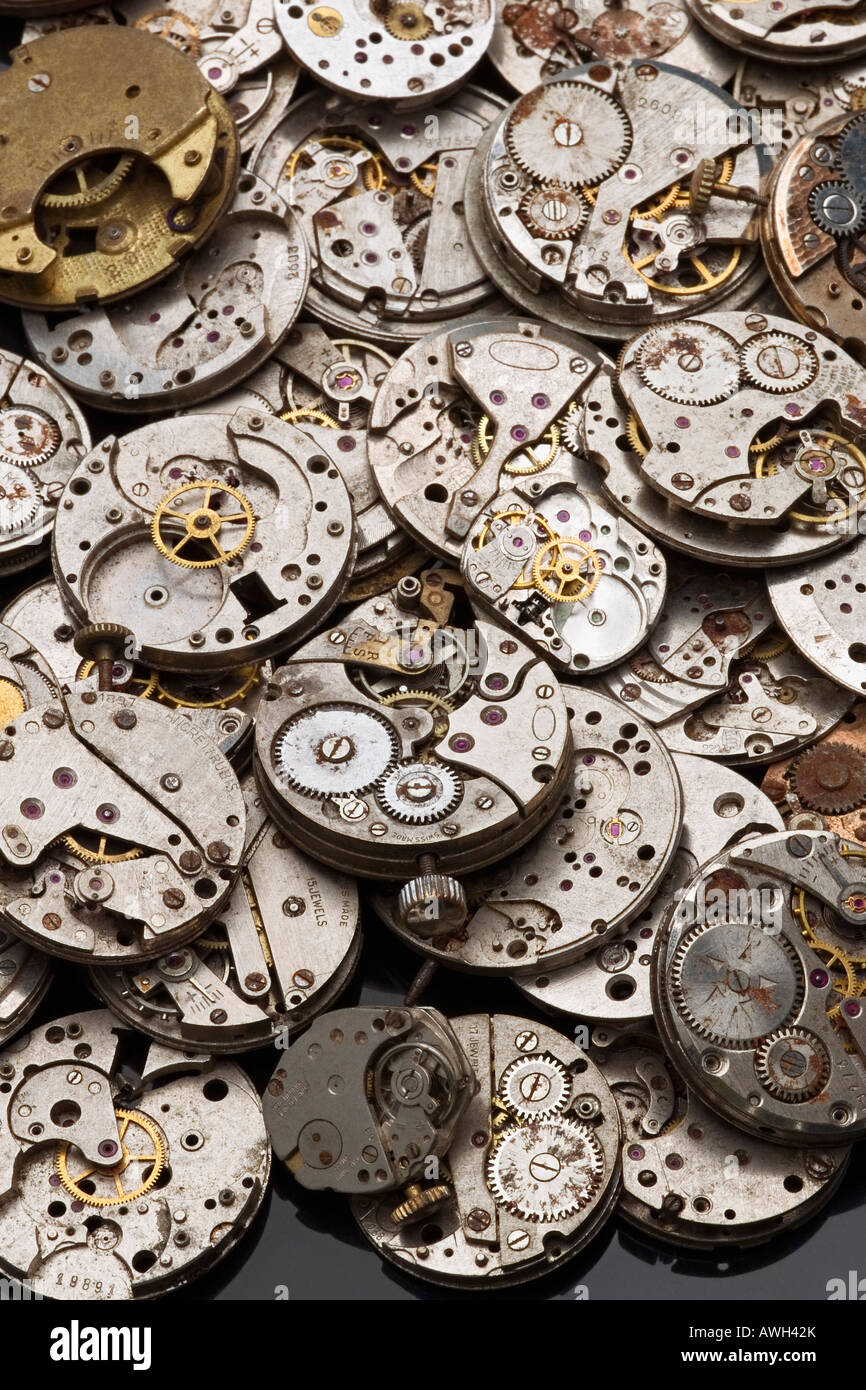 a lot of old broken watches Stock Photo Alamy