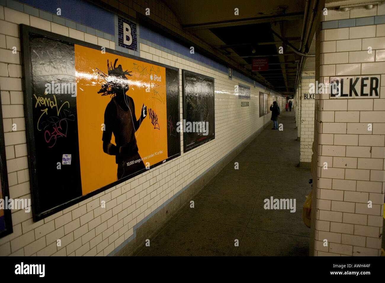 Apple iPod advertising in a subway station in New York City USA January 2005 Stock Photo