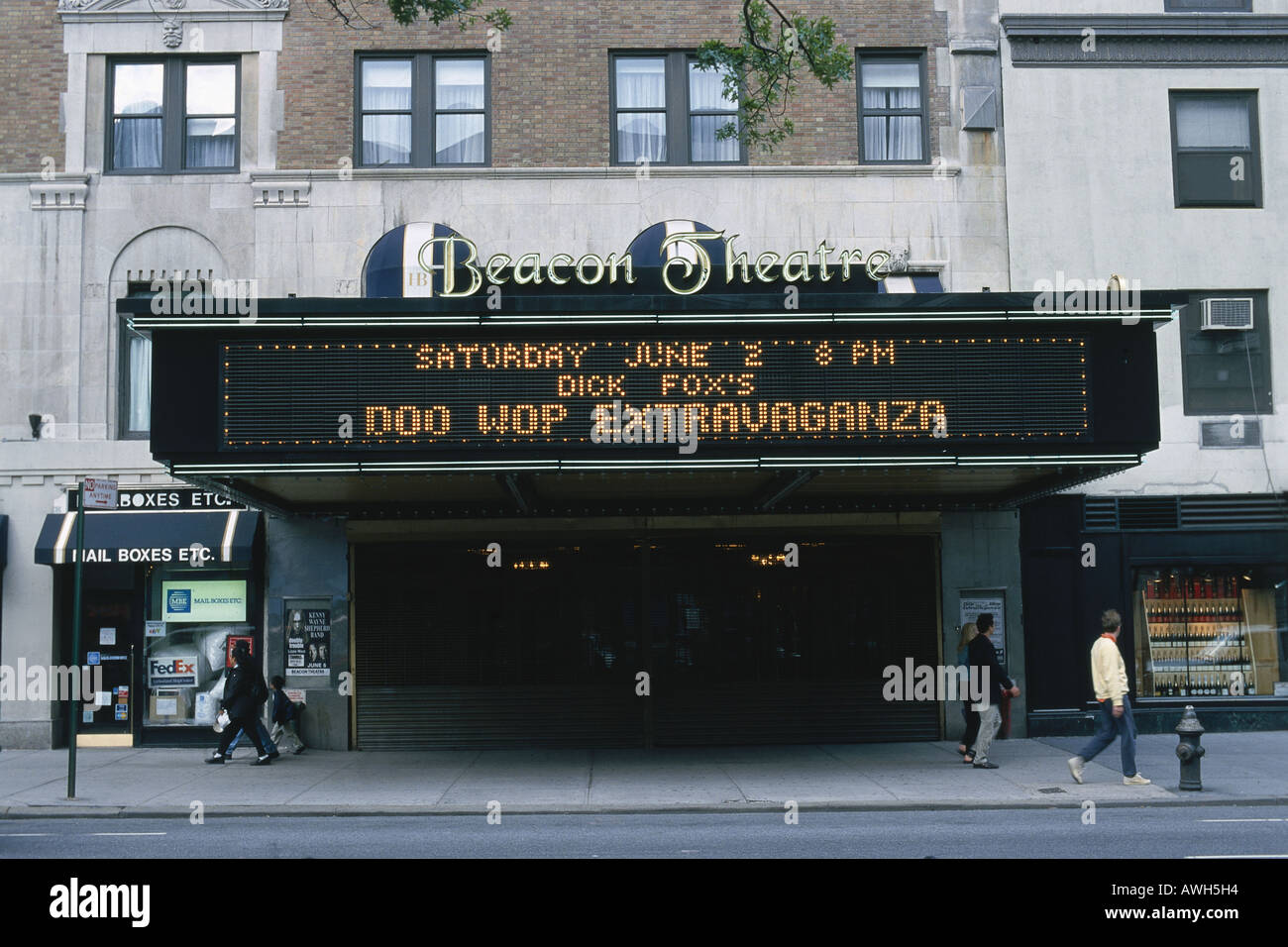 New York, Beacon Theater, lower façade and entrance (closed) Stock Photo