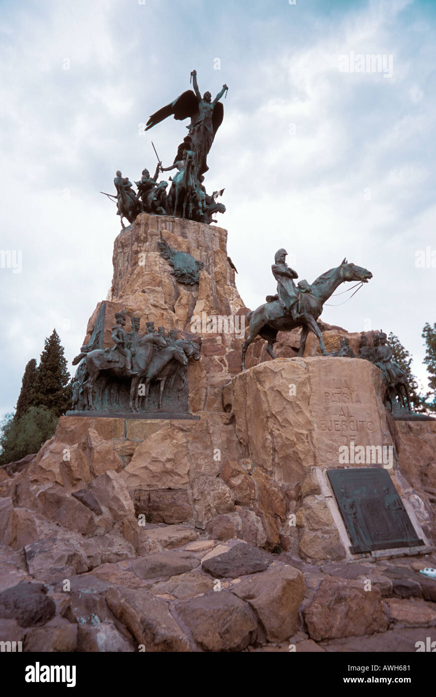 Monument to San Martins Ejercito de los Andes on Cerro de la Gloria Mendoza Argentina Stock Photo