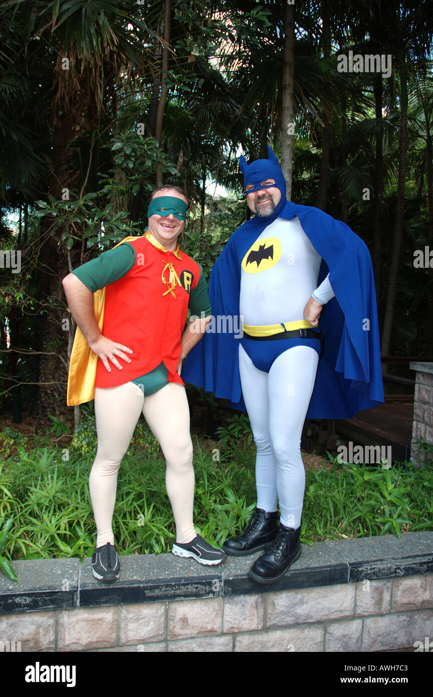 Batman and Robin guests at gothic wedding dsc 7098 Stock Photo - Alamy