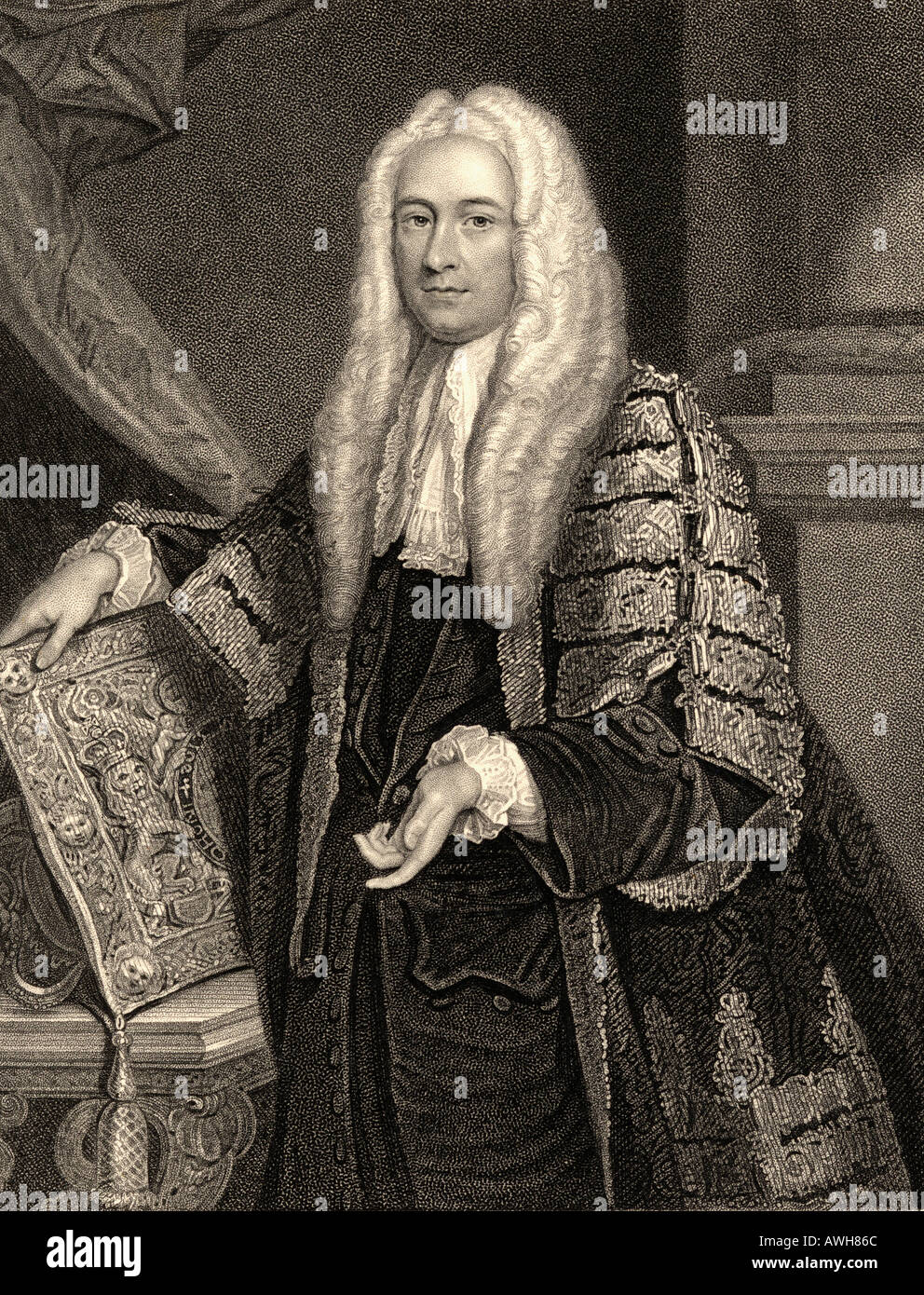 Philip Yorke, 1st Earl of Hardwicke, 1690 – 1764. English lawyer,  politician  and Lord Chancellor. Stock Photo