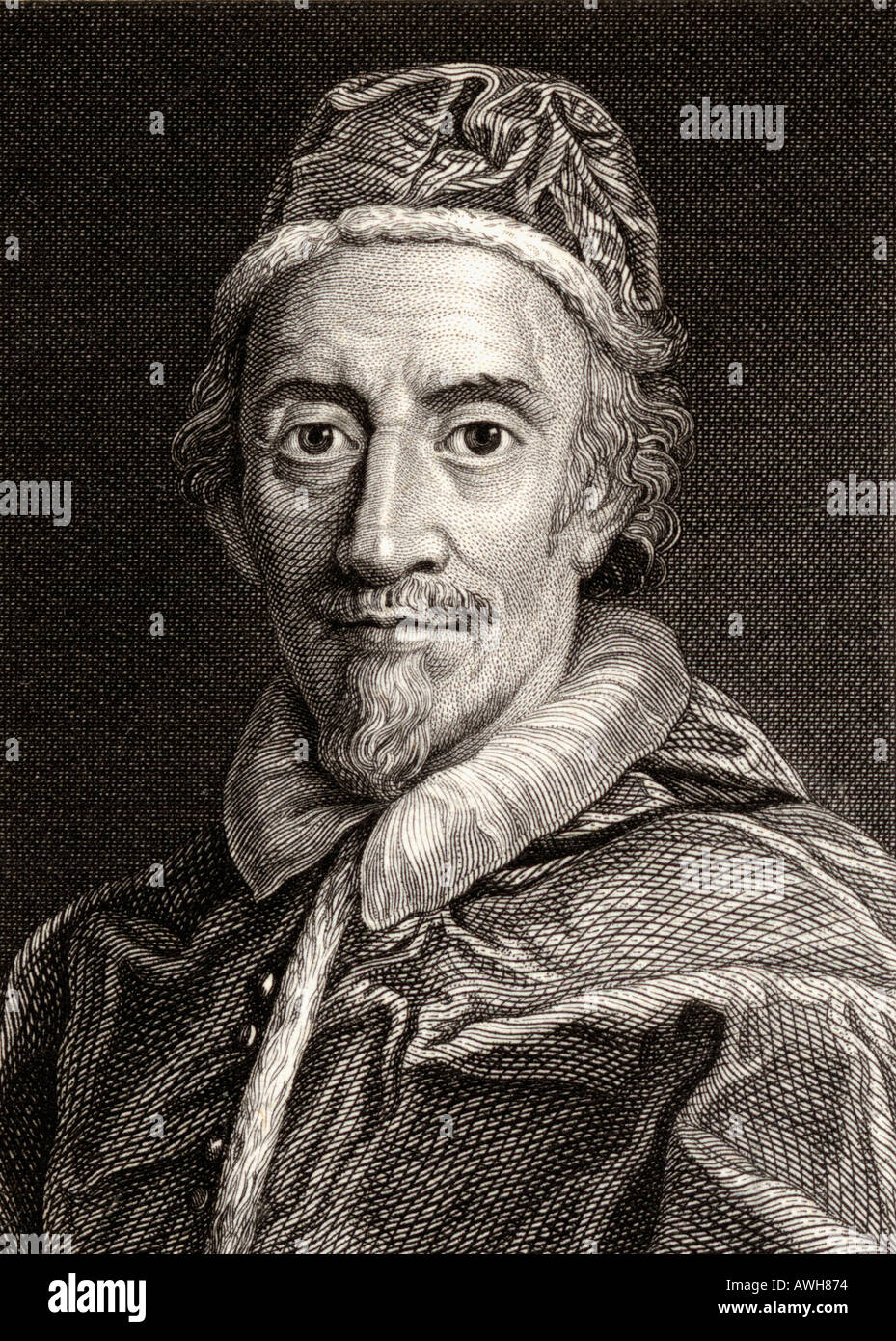 Pope Clemente IX, 1600 - 1669.  Original name Giulio Rospigliosi. Stock Photo