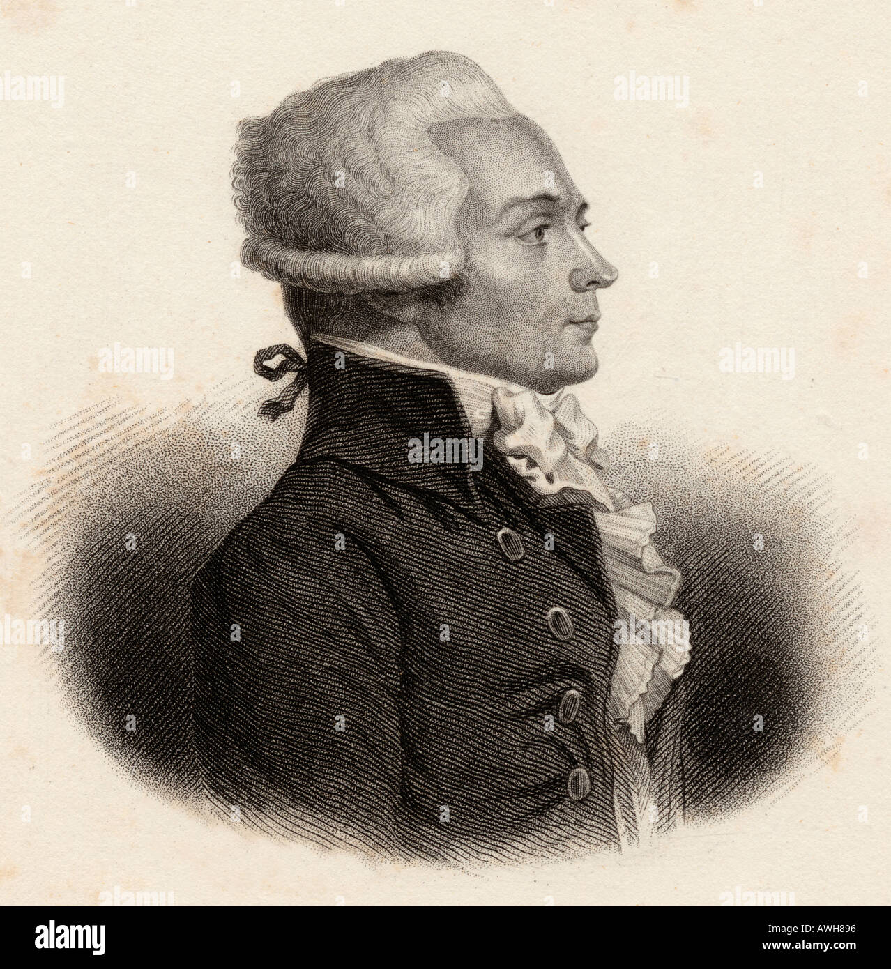 Maximilien Francois Marie Isidore de Robespierre, 1758 - 1794.  French lawyer, politician and Jacobin leader during French Revolution. Stock Photo