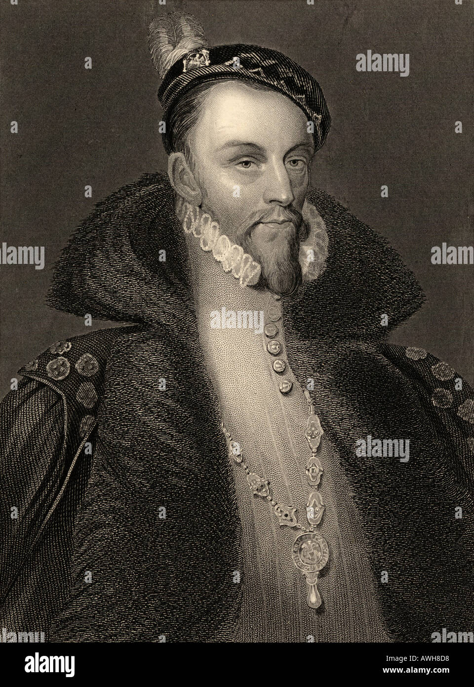 Thomas Radcliffe also Radclyffe, 3rd Earl of Sussex, c. 1525 - 1583, aka Viscount Fitzwalter or Baron Fitzwalter. English lord lieutenant of Ireland. Stock Photo