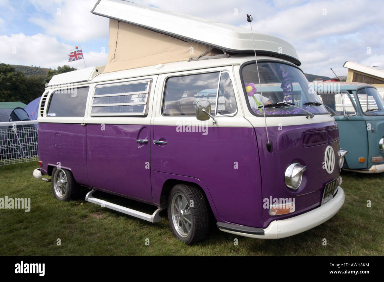 purple vw camper van