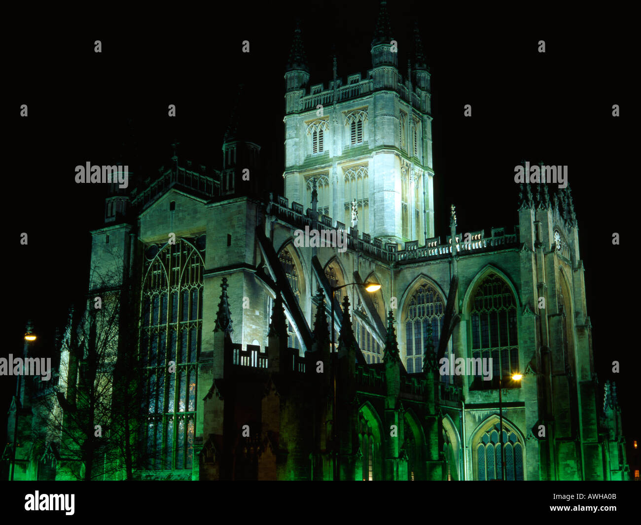 Bath Abbey at Night Bath Somerset England Stock Photo - Alamy