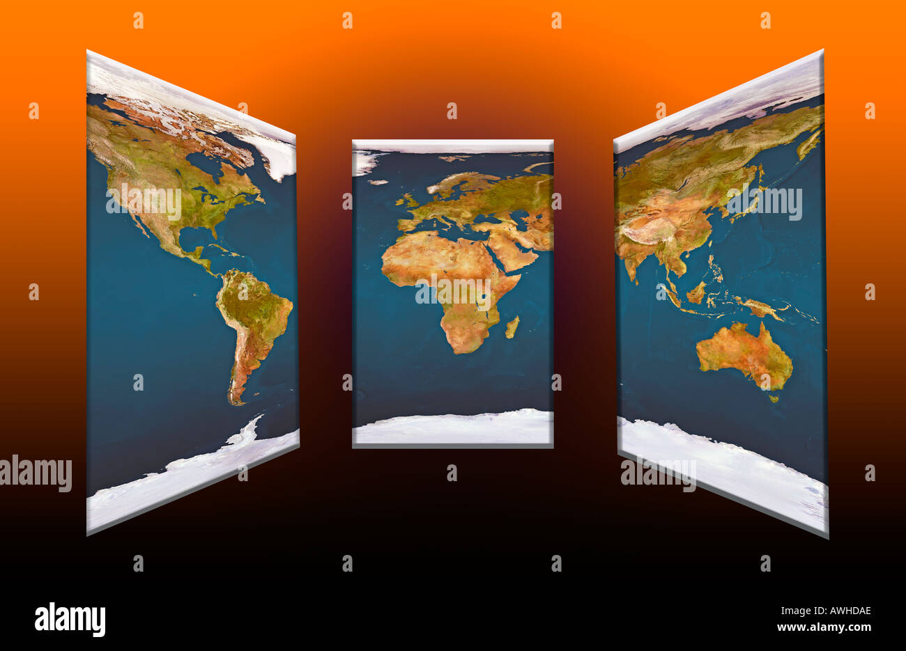 3D Map of the World Stock Photo Alamy