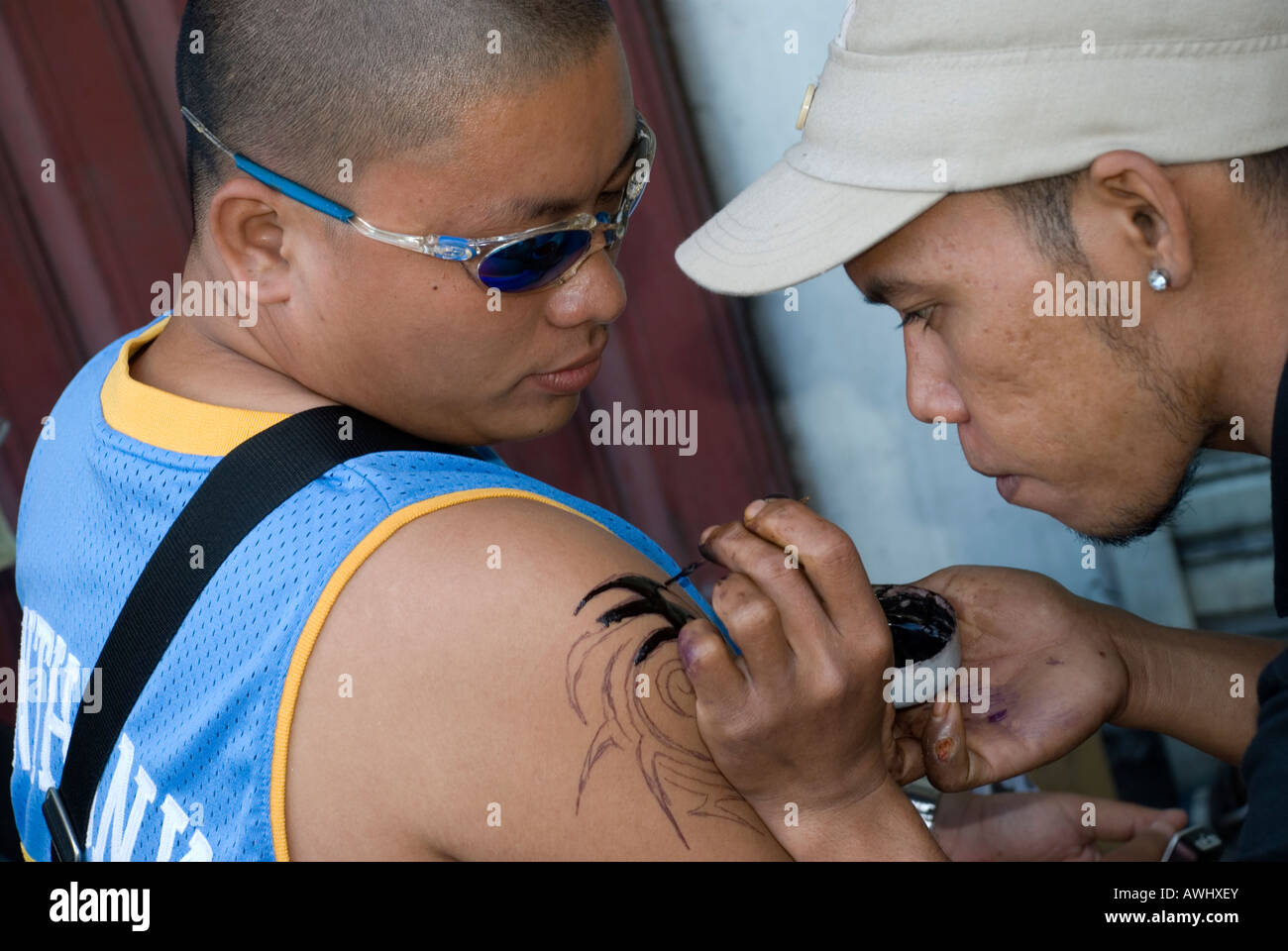 philippines panay iloilo temporary tattoos Stock Photo