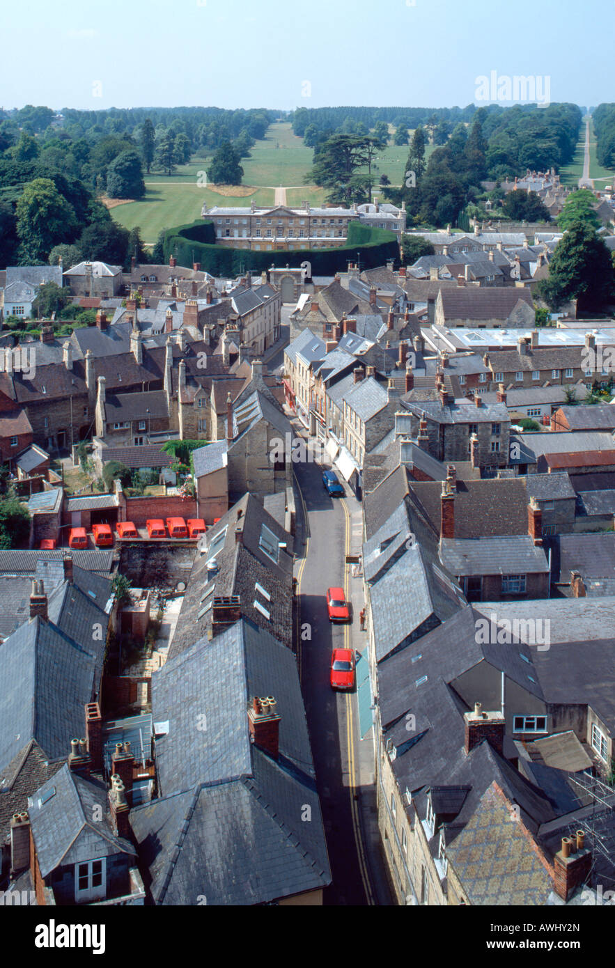 View from Cirencester church tower. Stock Photo