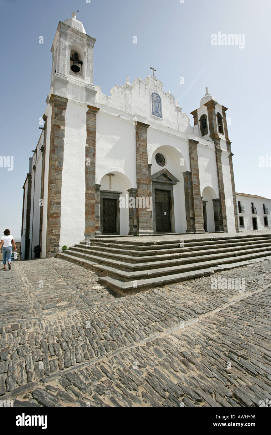 The Matriz parish church inside Monsaraz cidadela or citadel village in Portugal's Alentejo region Stock Photo