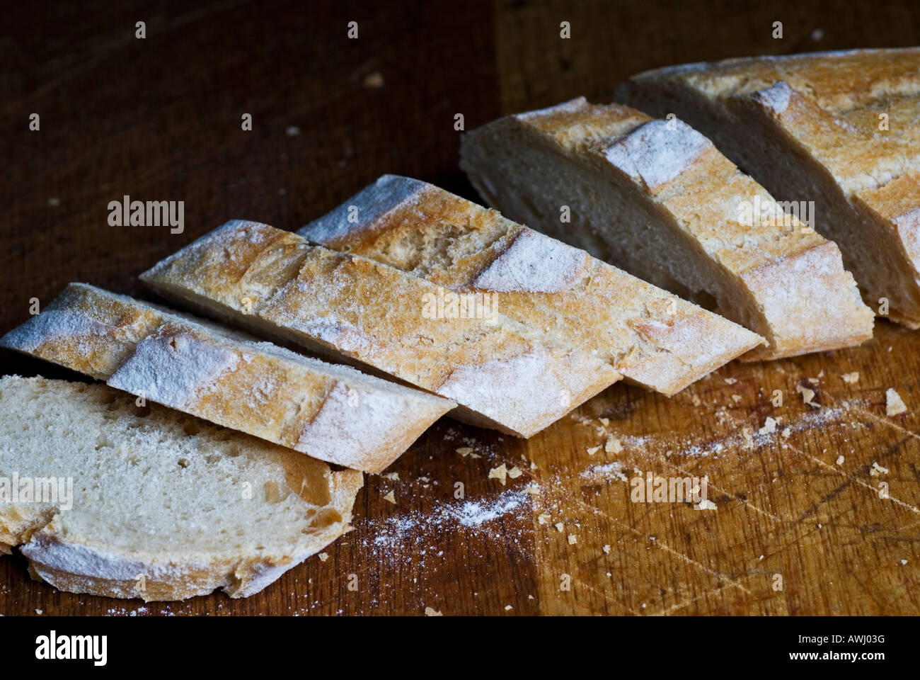 Stock photo of the traditional French stick The classic long French loaf of bread Stock Photo