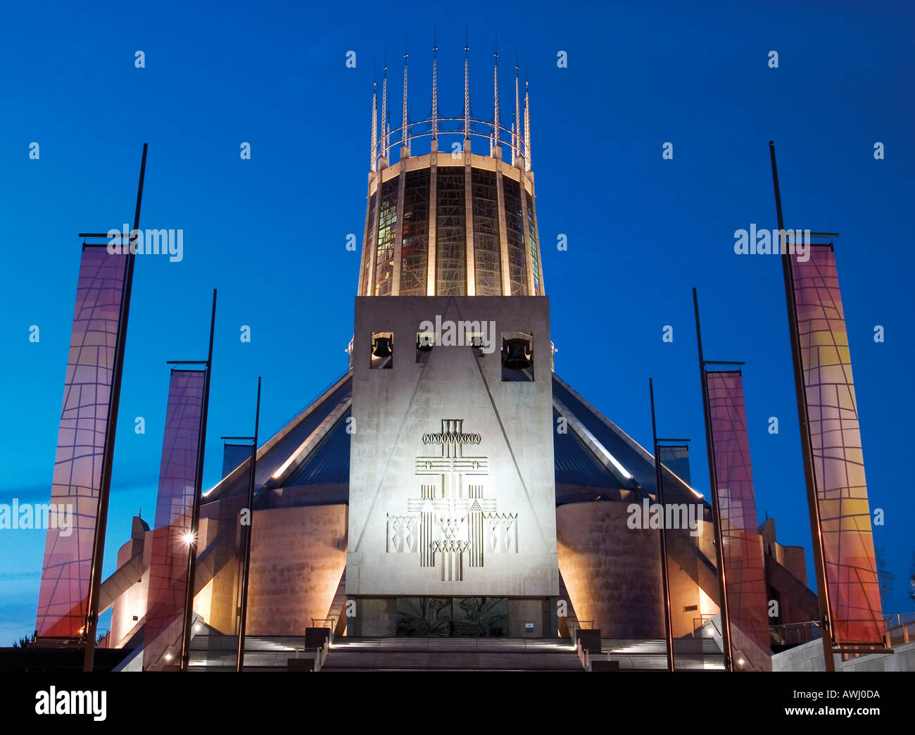 Metropolitan Cathedral of Christ the King Liverpool at dusk Stock Photo