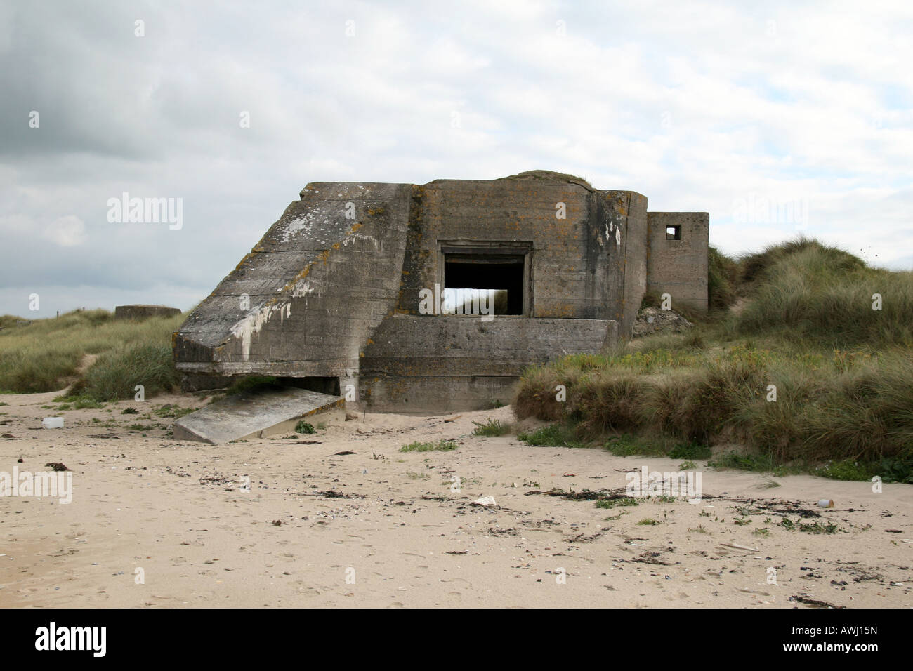 The view outside a German gun emplacement on Utah Beach, Normandy Stock ...